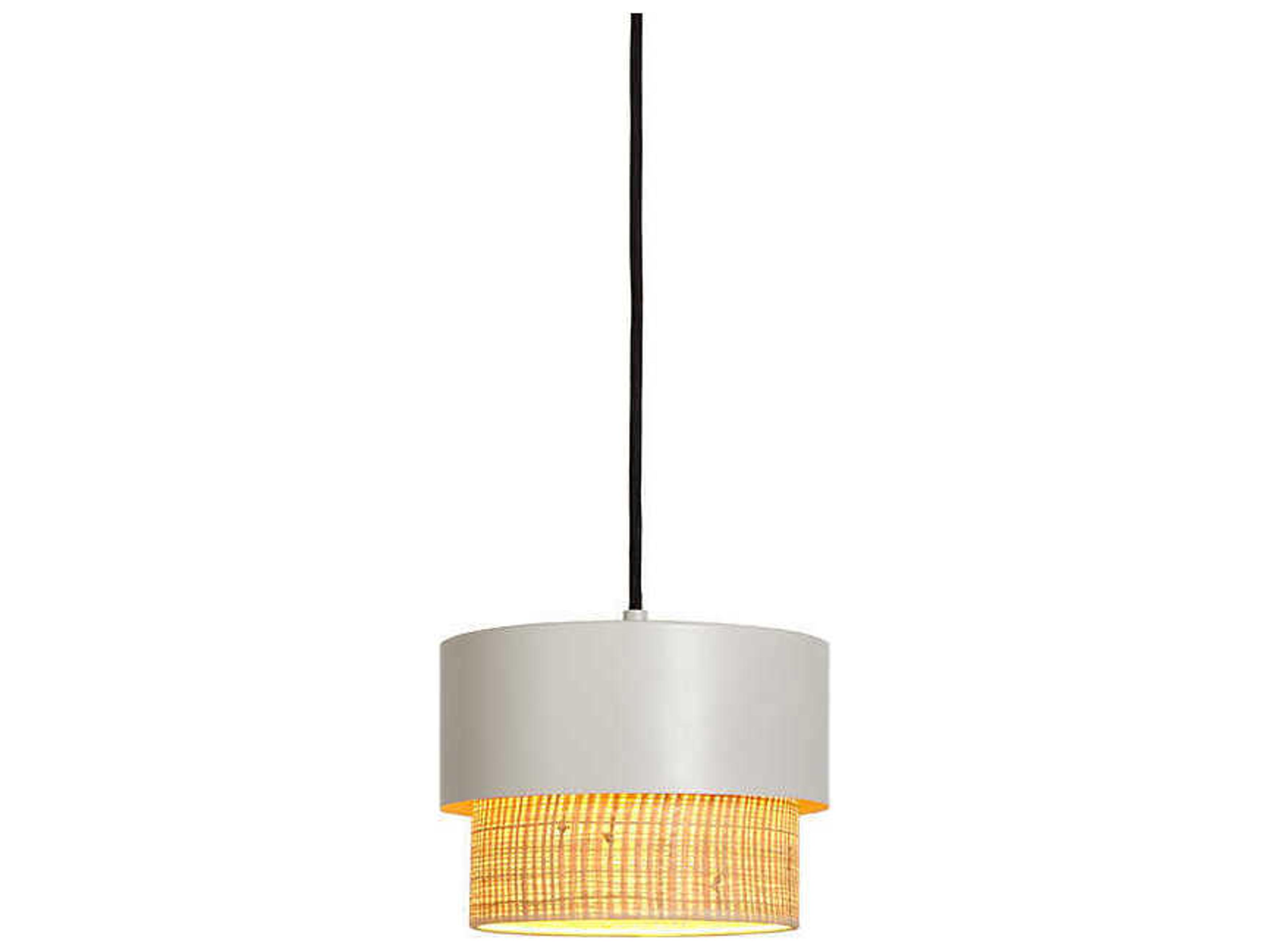 Luxcambra Kan 1-Light White Drum Mini Pendant