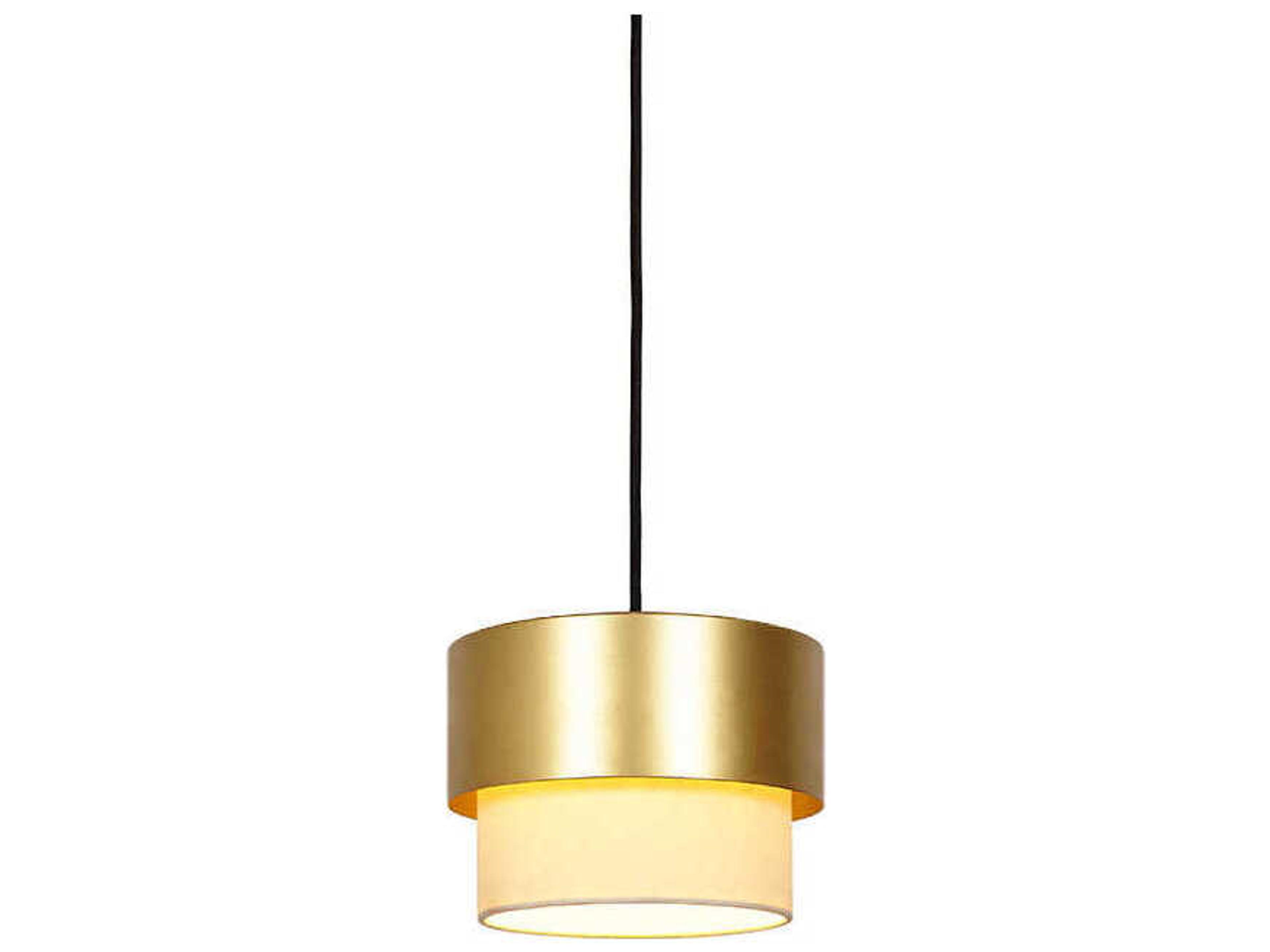 Luxcambra Kan 1-Light Satin Gold Drum Mini Pendant