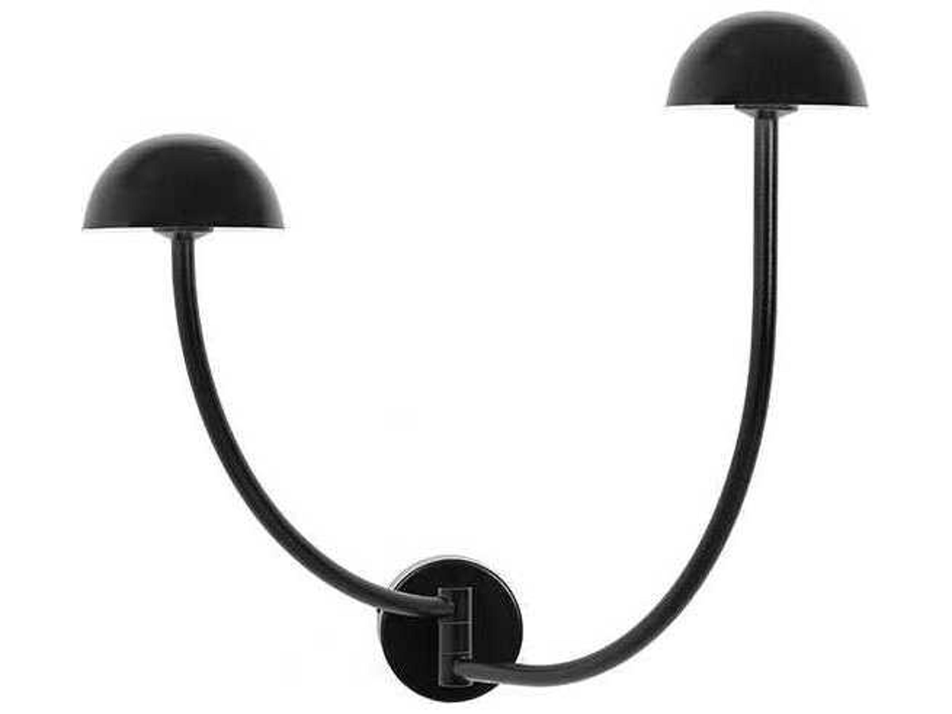 Luxcambra Champignon 2-Light Black Swing Wall Sconce