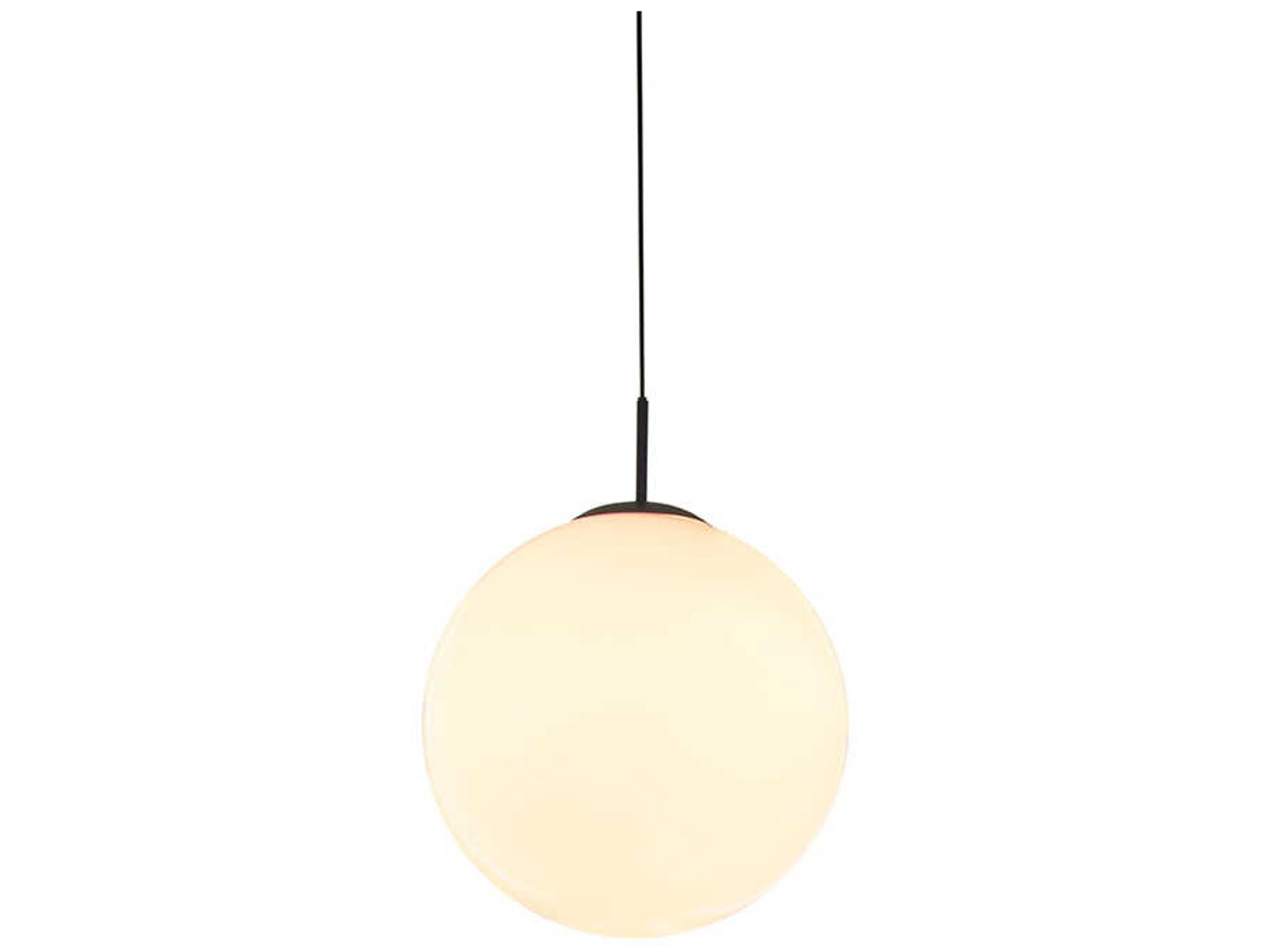 Luxcambra Moon 1-Light Black Globe Pendant