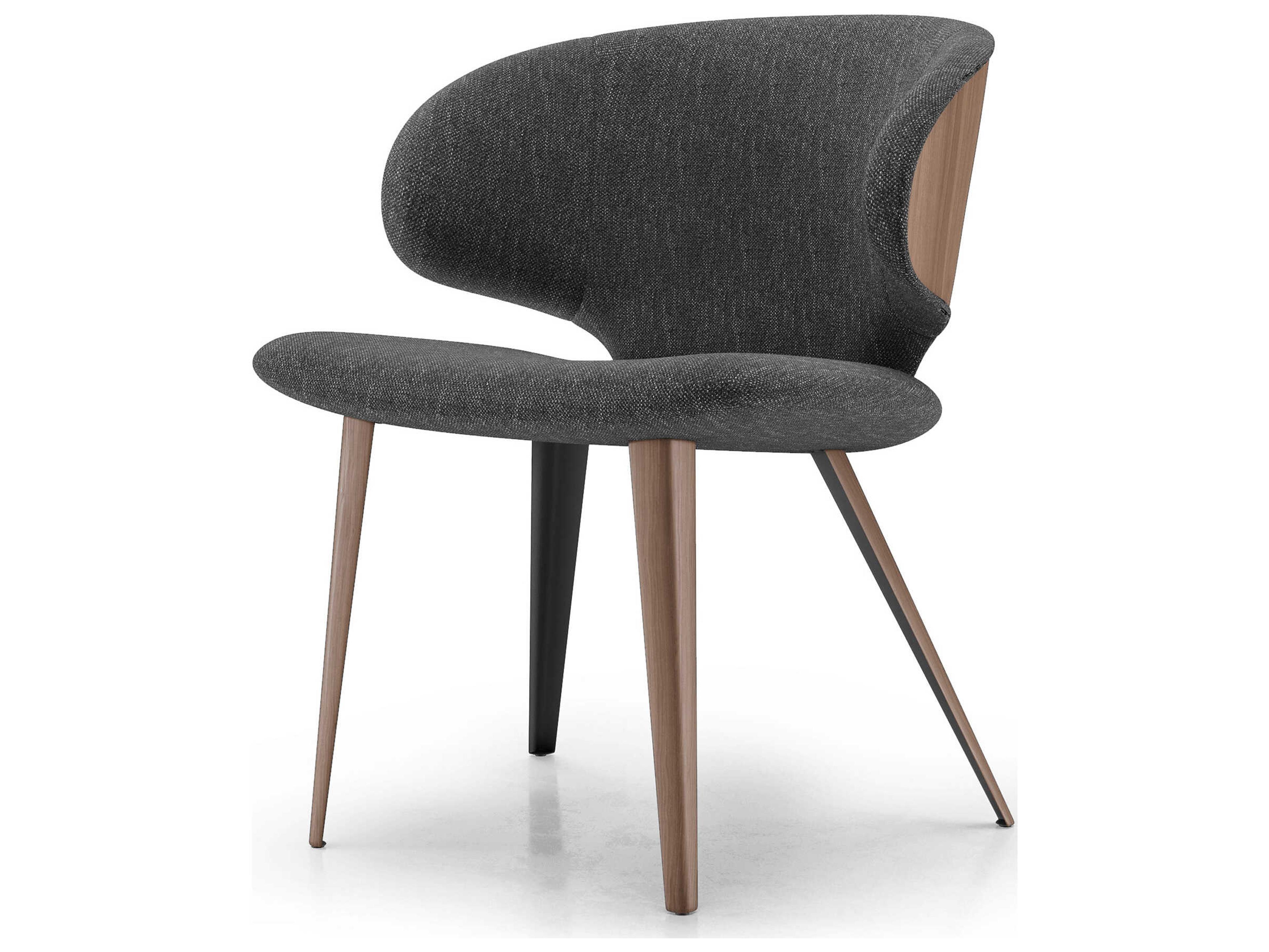 Luxcor Modluxe Newport Dining Chair in Dark Shadow Fabric and Walnut