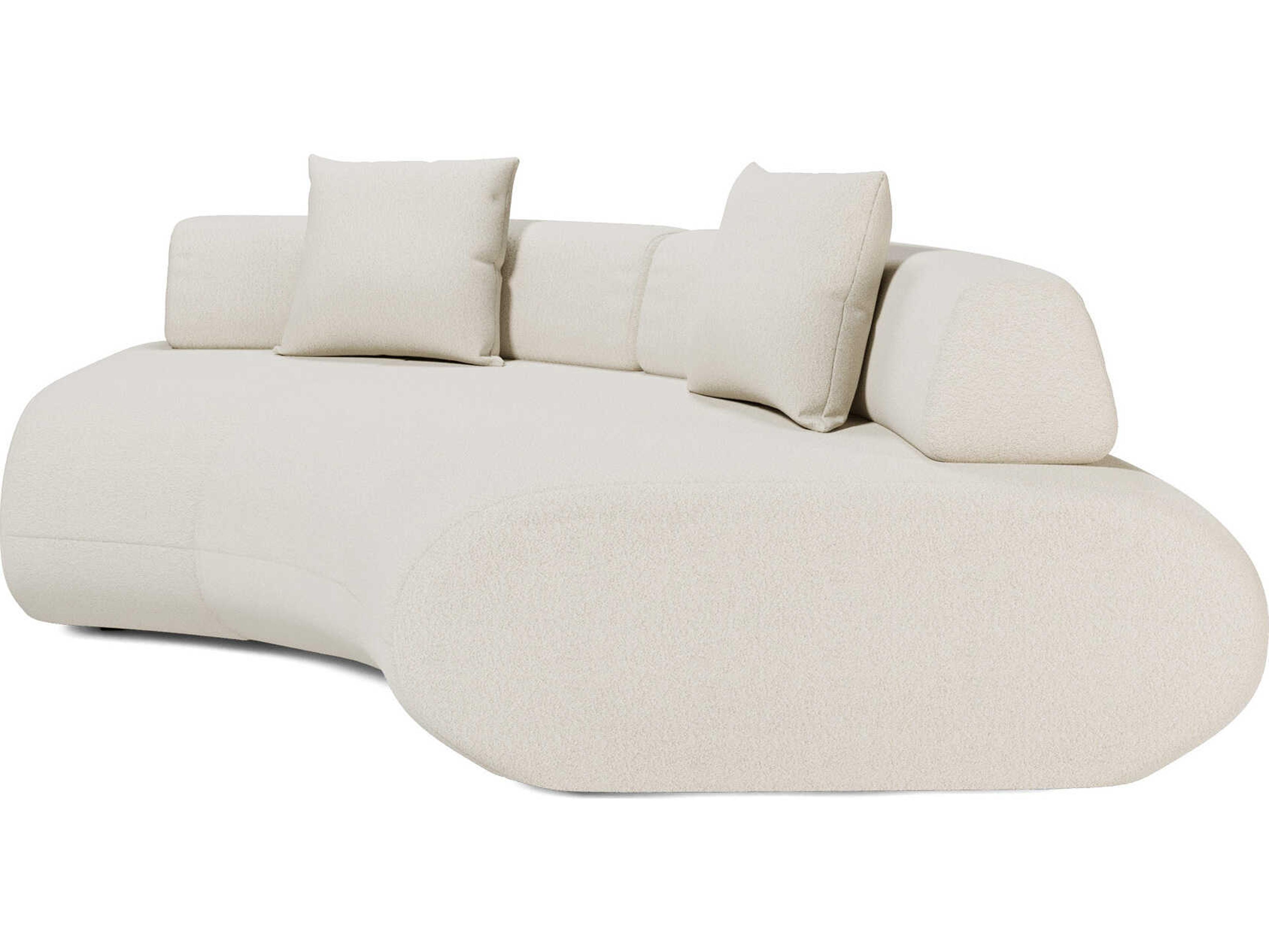 Luxcor Modluxe Ferrara Double Seat Middle Corner Chair in Vainilla Boucle Fabric