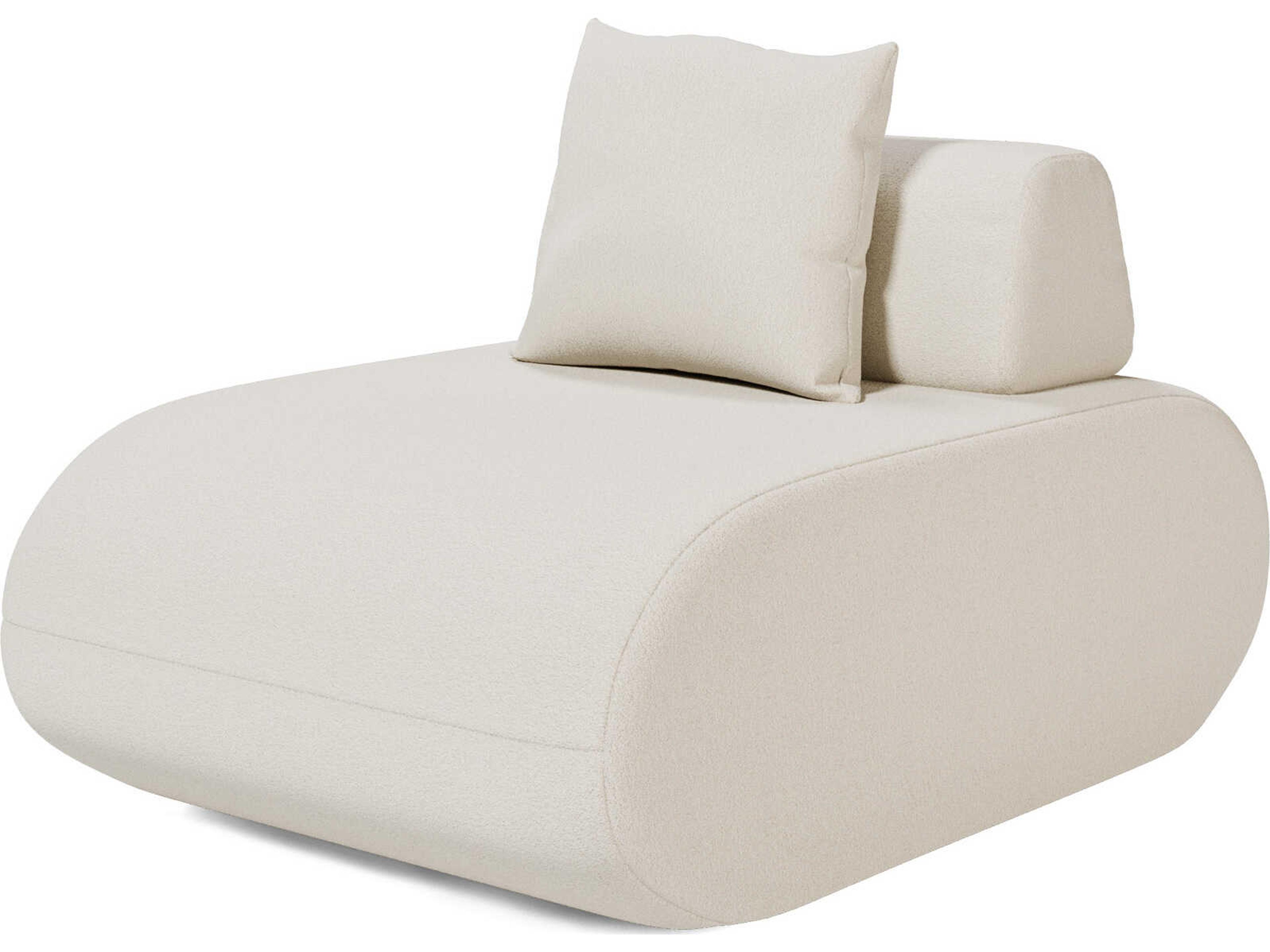 Luxcor Modluxe Ferrara Middle Armless Chair in Vanilla Bouclet Fabric