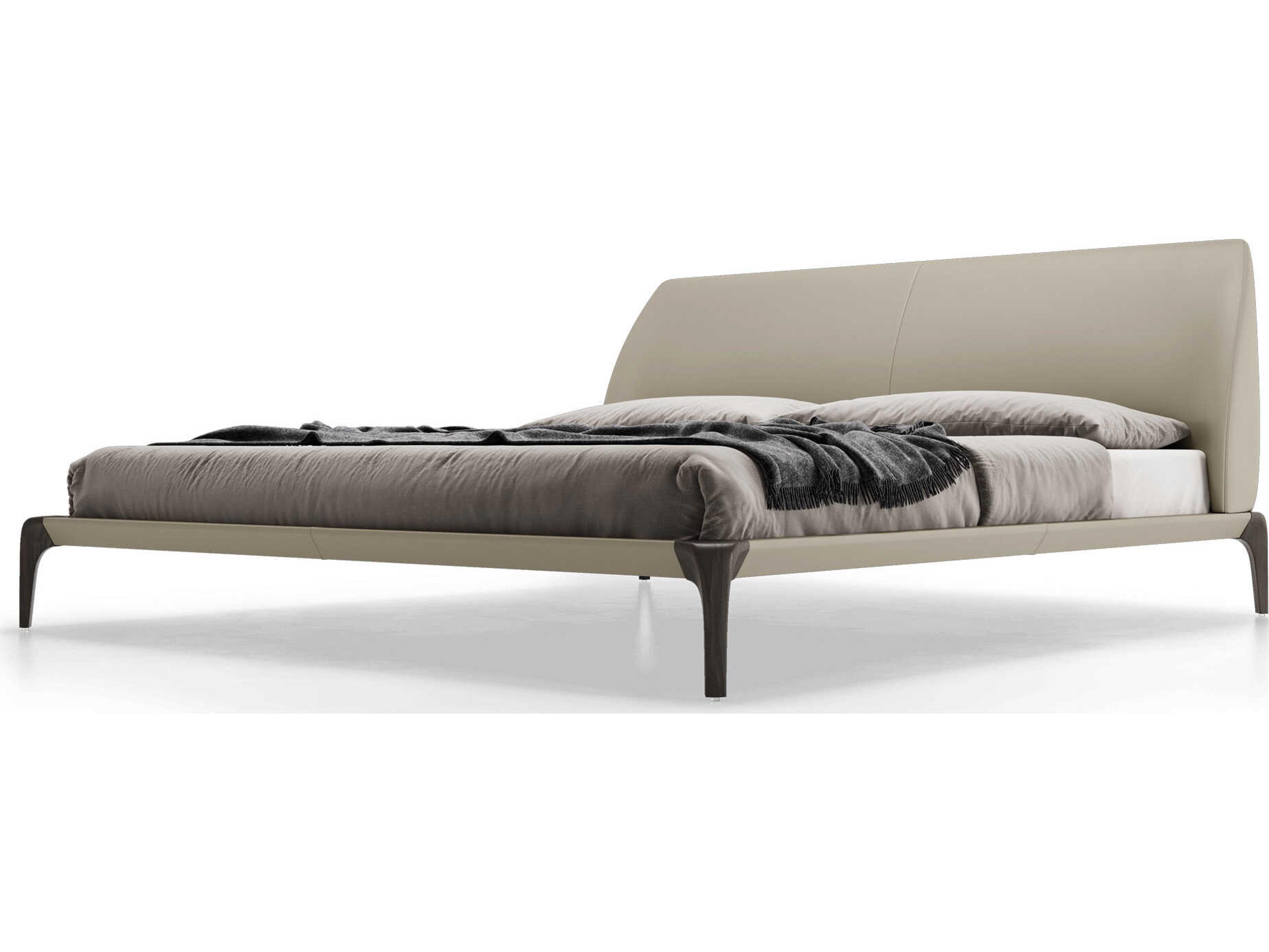 Luxcor Modluxe Sheridan Bed Truffle Beige Eco Leather and Seared Ash / King