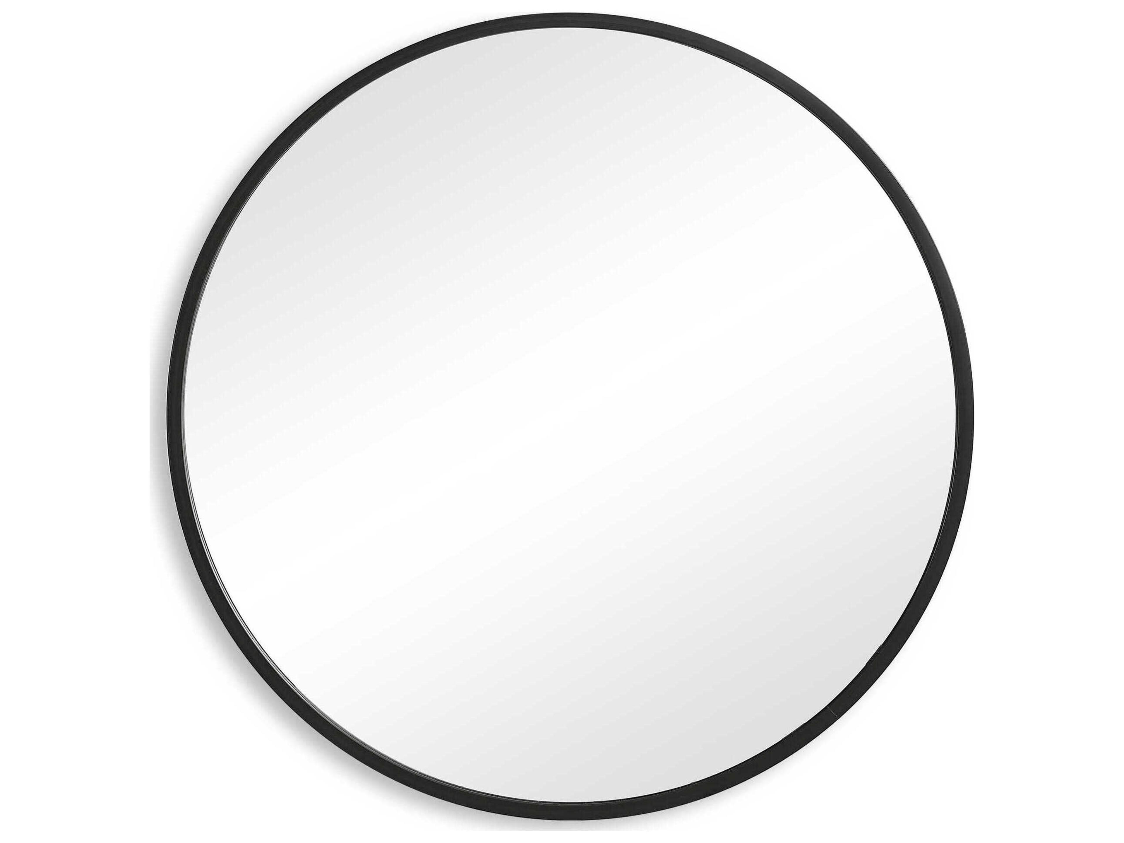 Luxecor Illumination Matte Black Round Wall Mirror