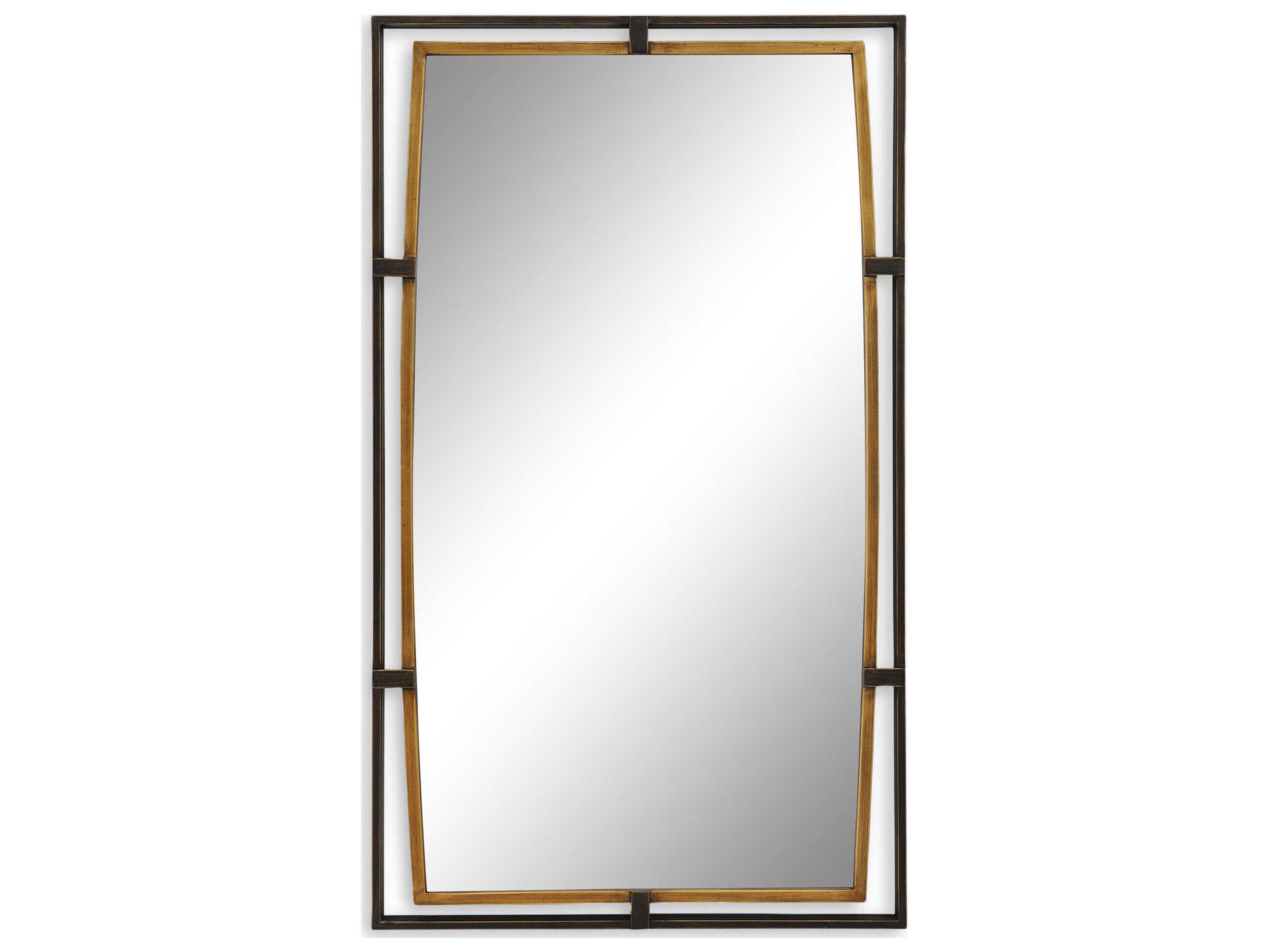 Luxecor Illumination Rustic Bronze Gold Rectangular Wall Mirror