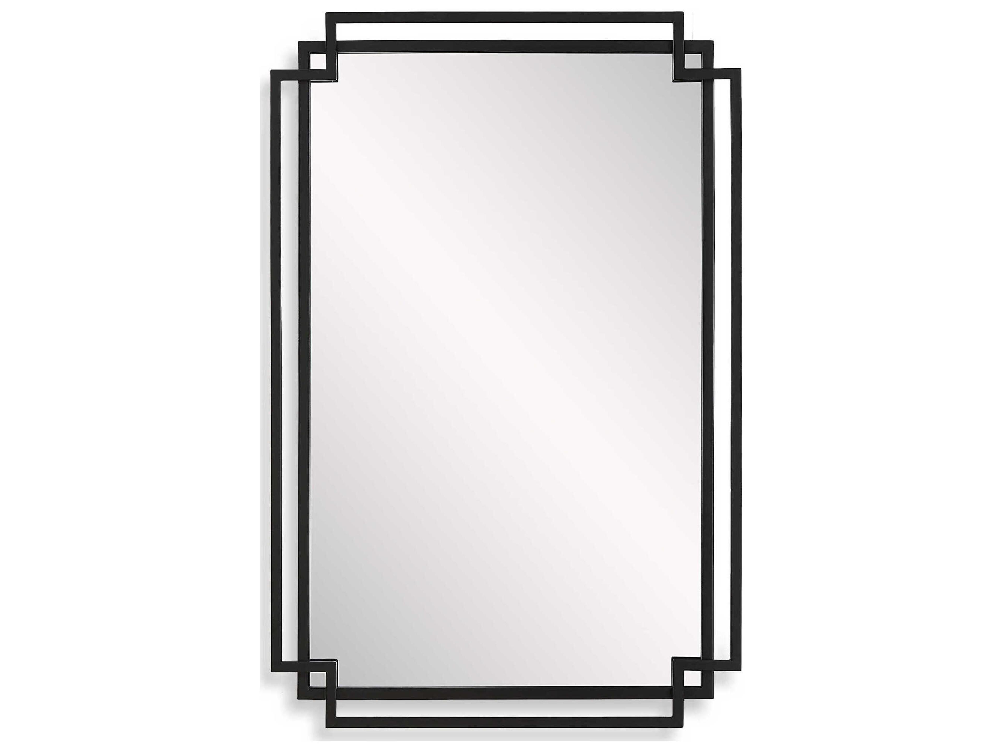 Luxecor Illumination Matte Black Rectangular Wall Mirror