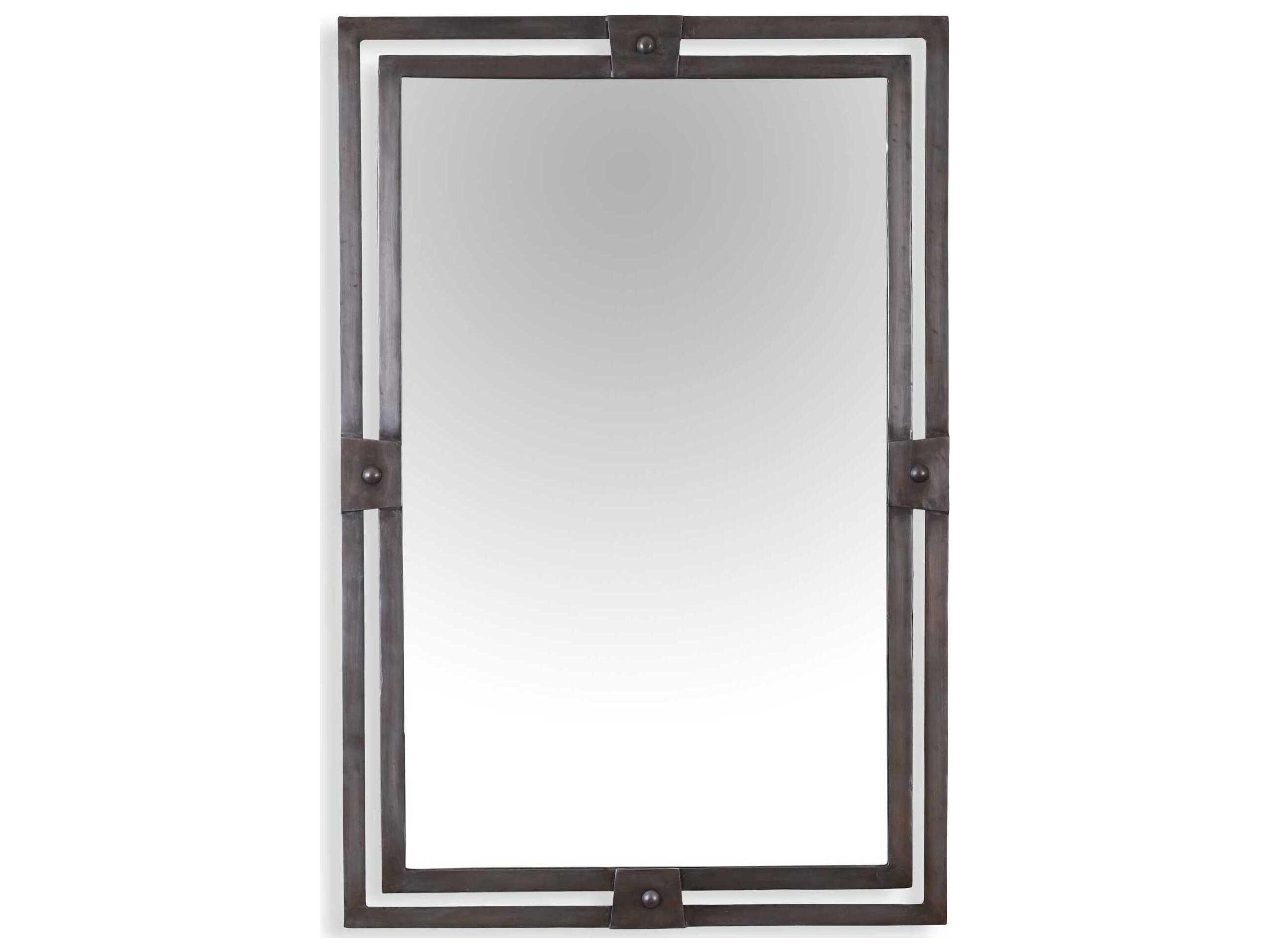 Luxecor Illumination Distressed Gunmetal Rectangular Wall Mirror