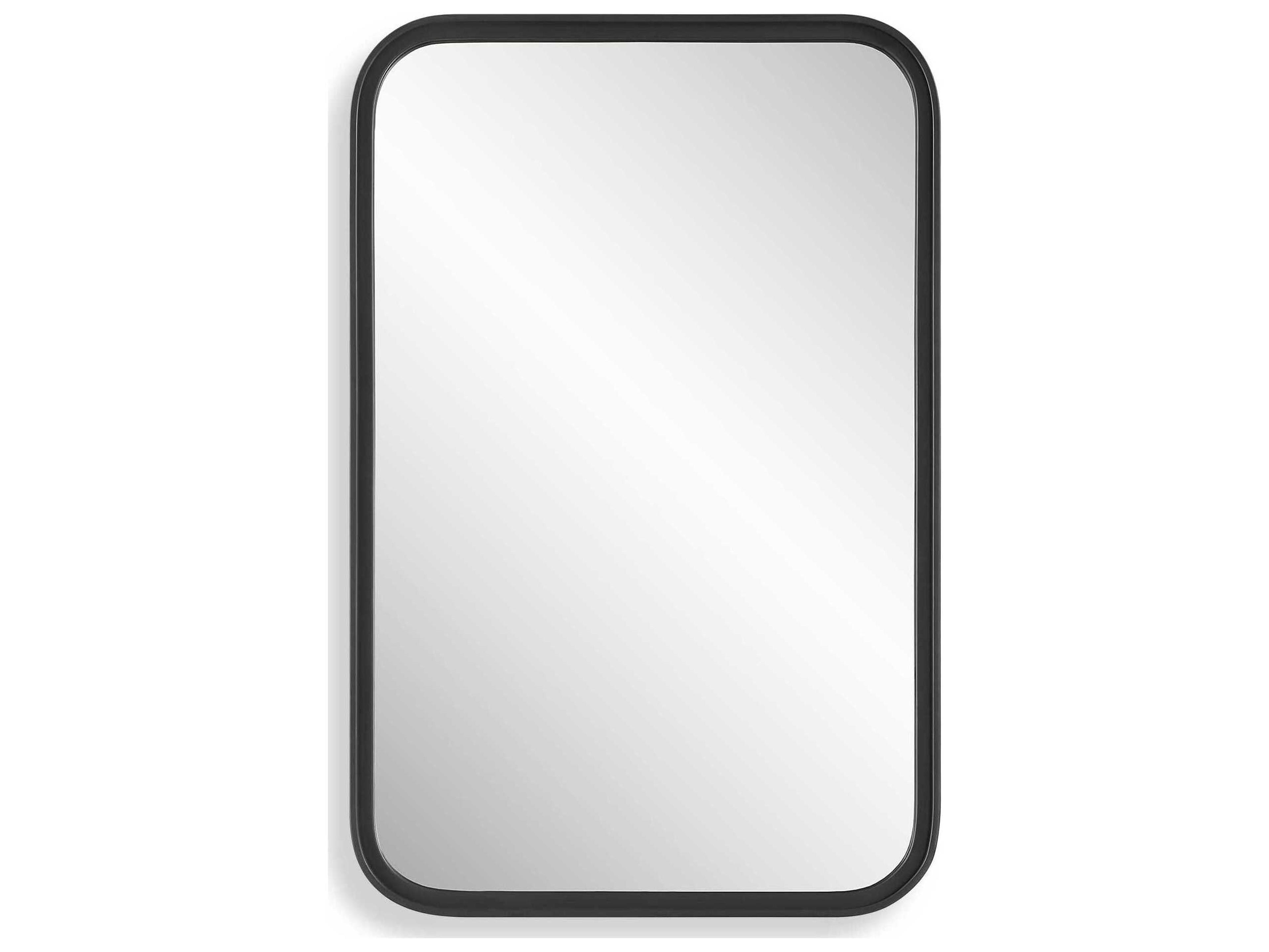 Luxecor Illumination Matte Black Rectangular Wall Mirror