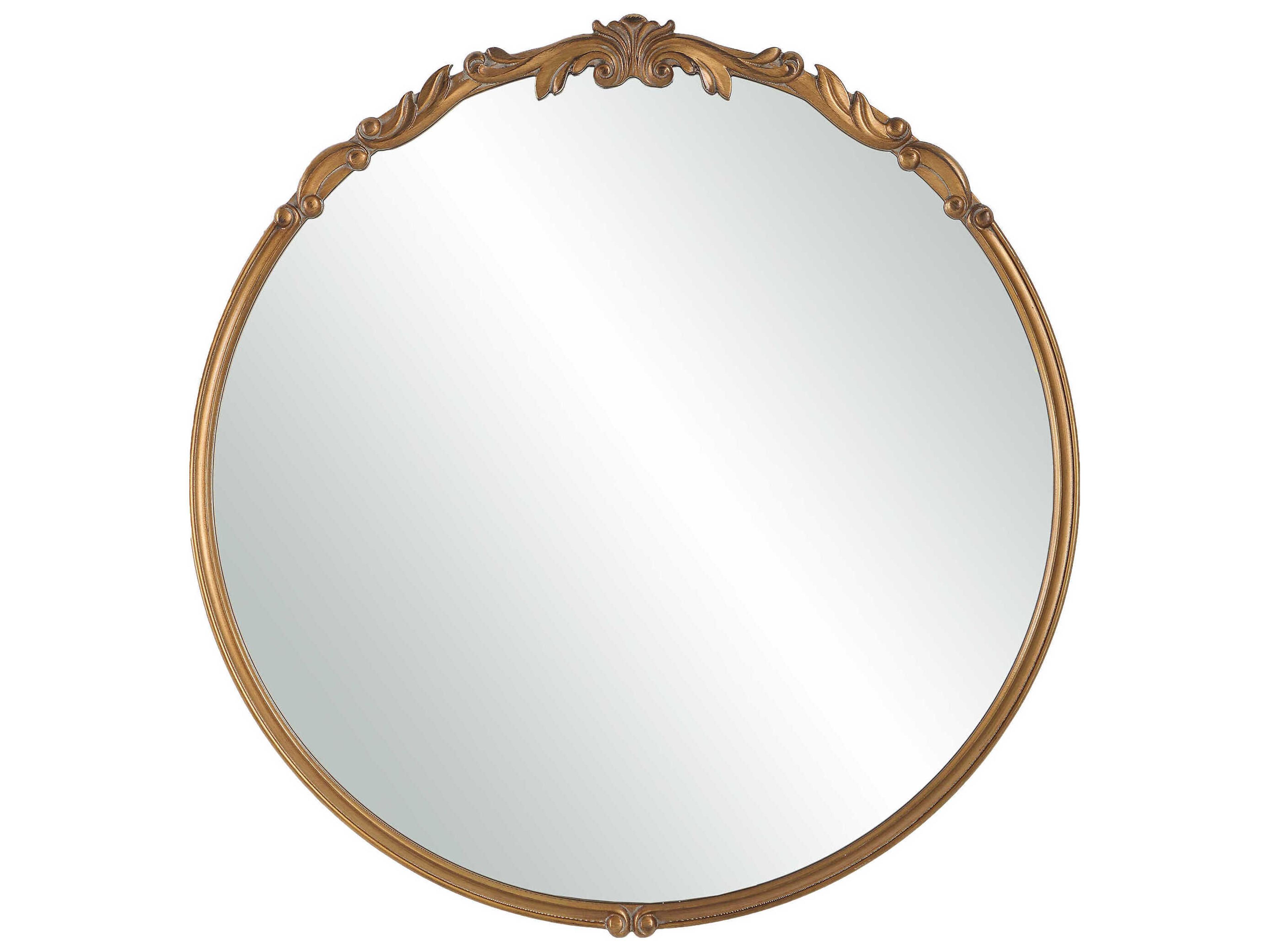 Luxecor Illumination Antique Gold Round Wall Mirror