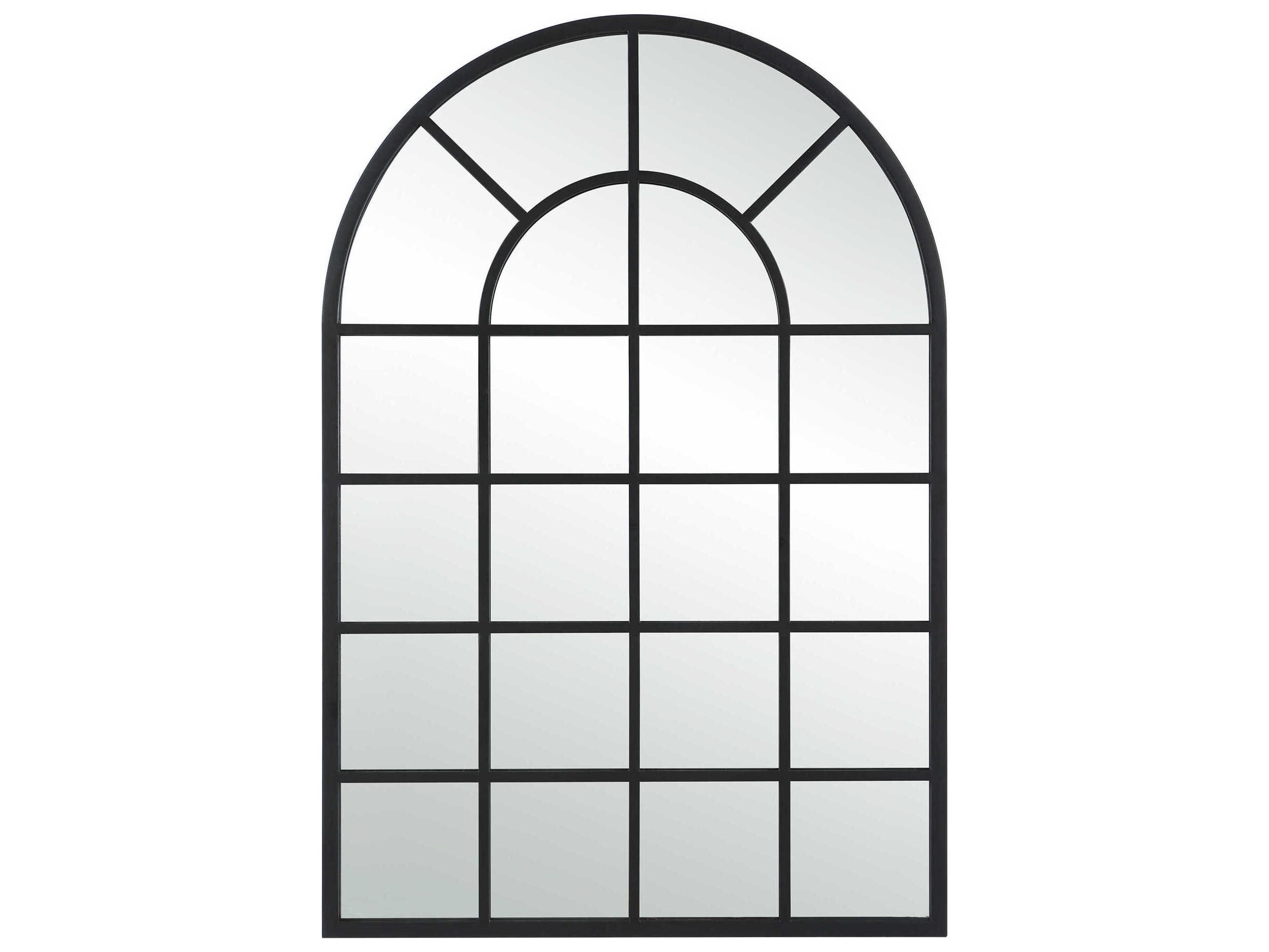 Luxecor Illumination Matte Black Arch Wall Mirror