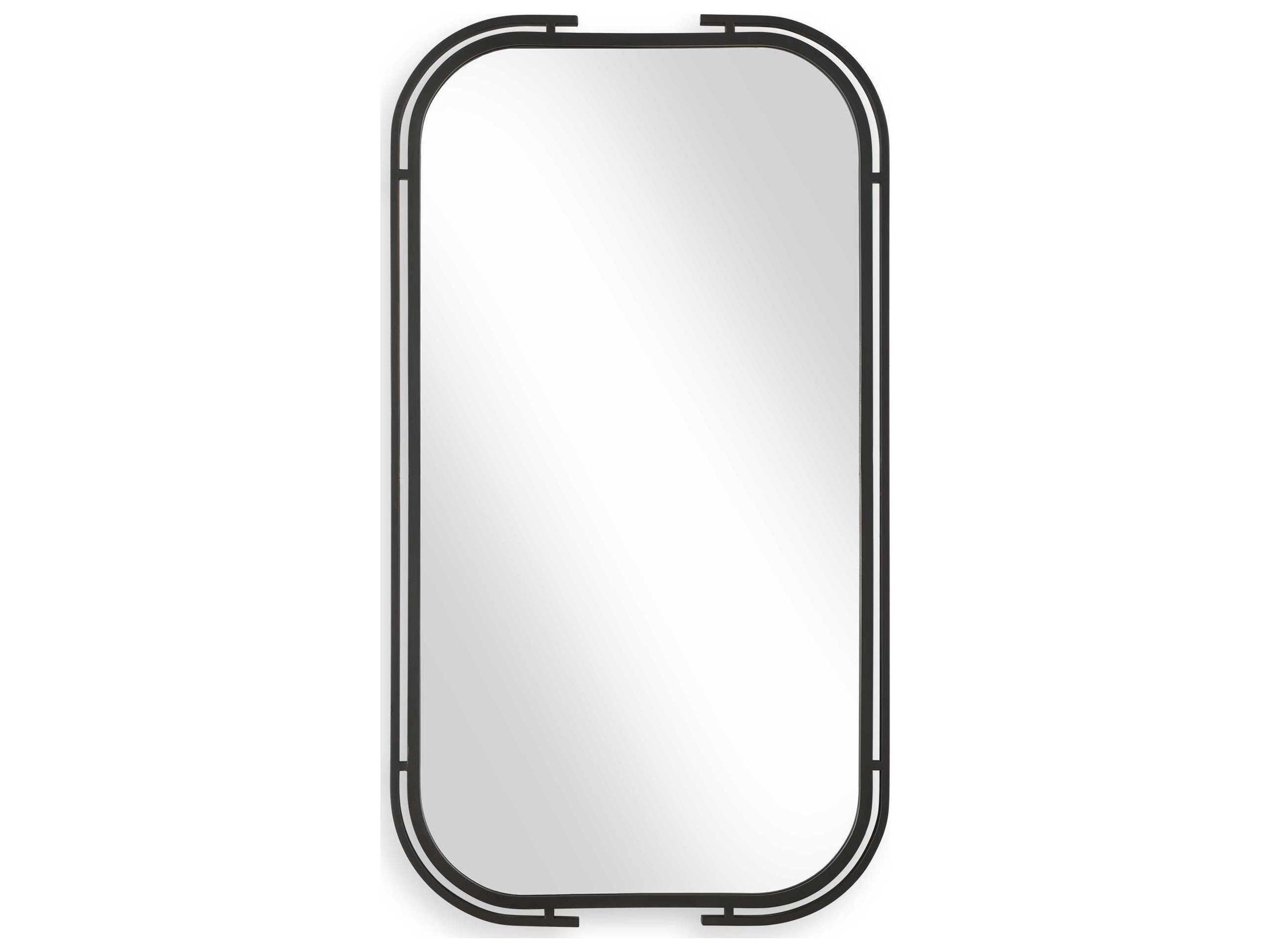 Luxecor Illumination Matte Black Rectangular Wall Mirror