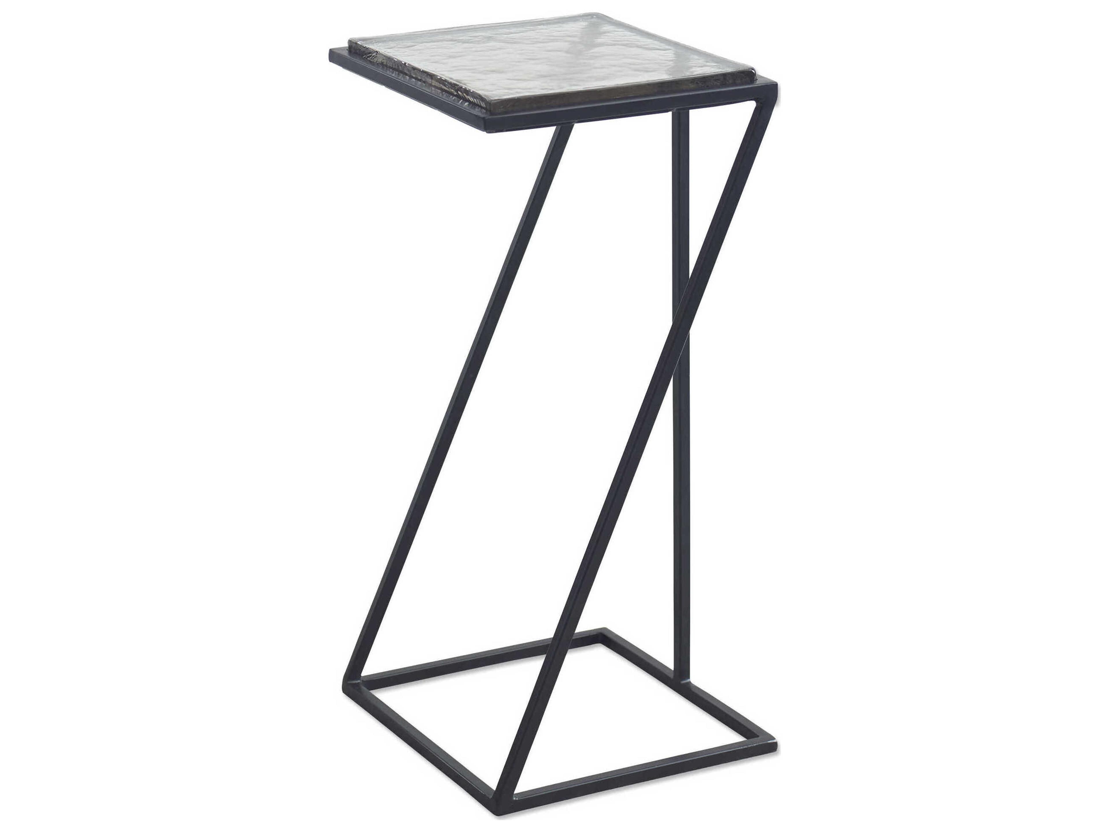 Luxecor Illumination Rectangular Glass Black End Table
