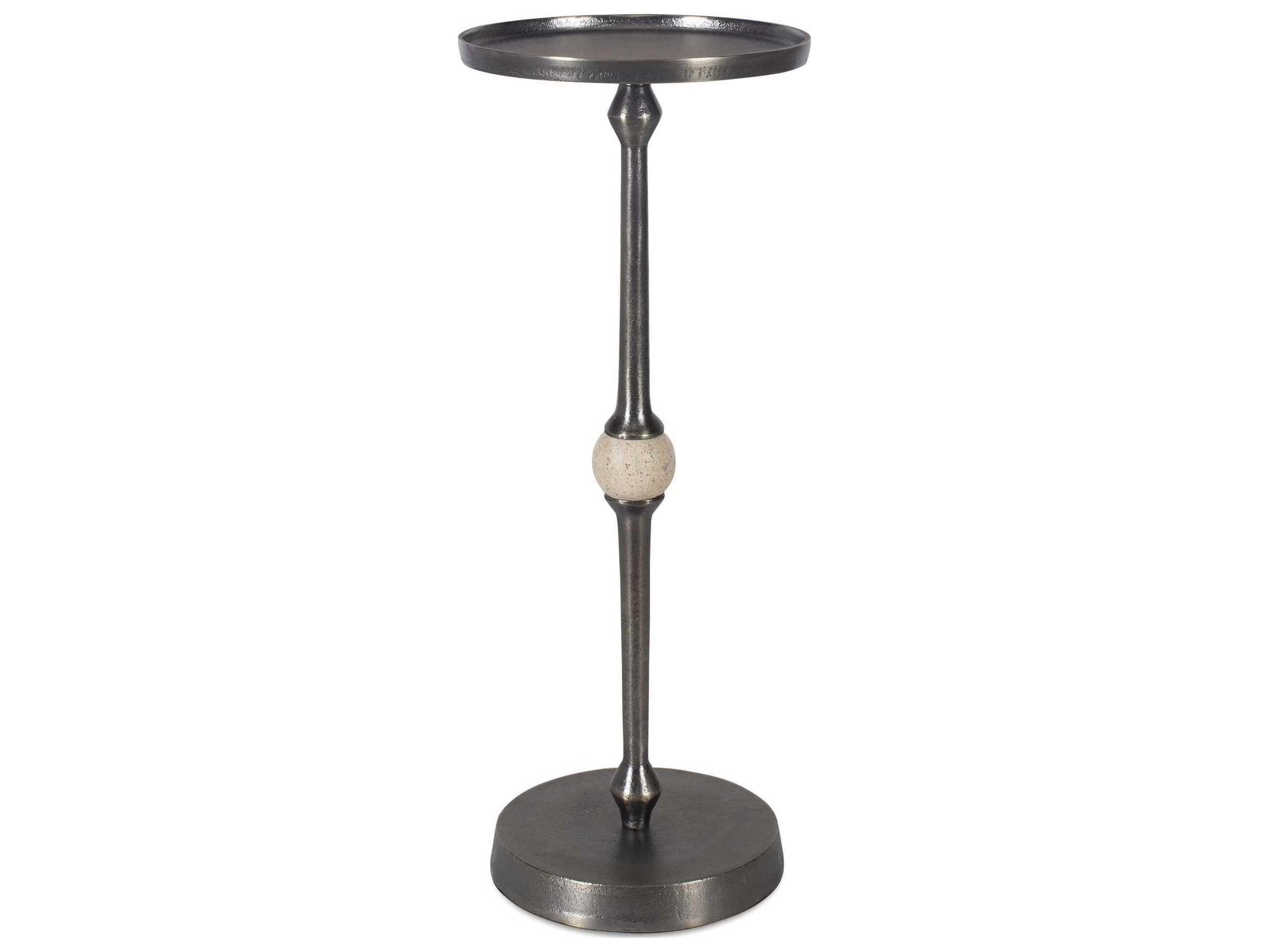 Luxecor Illumination Round Metal Dark Bronze End Table