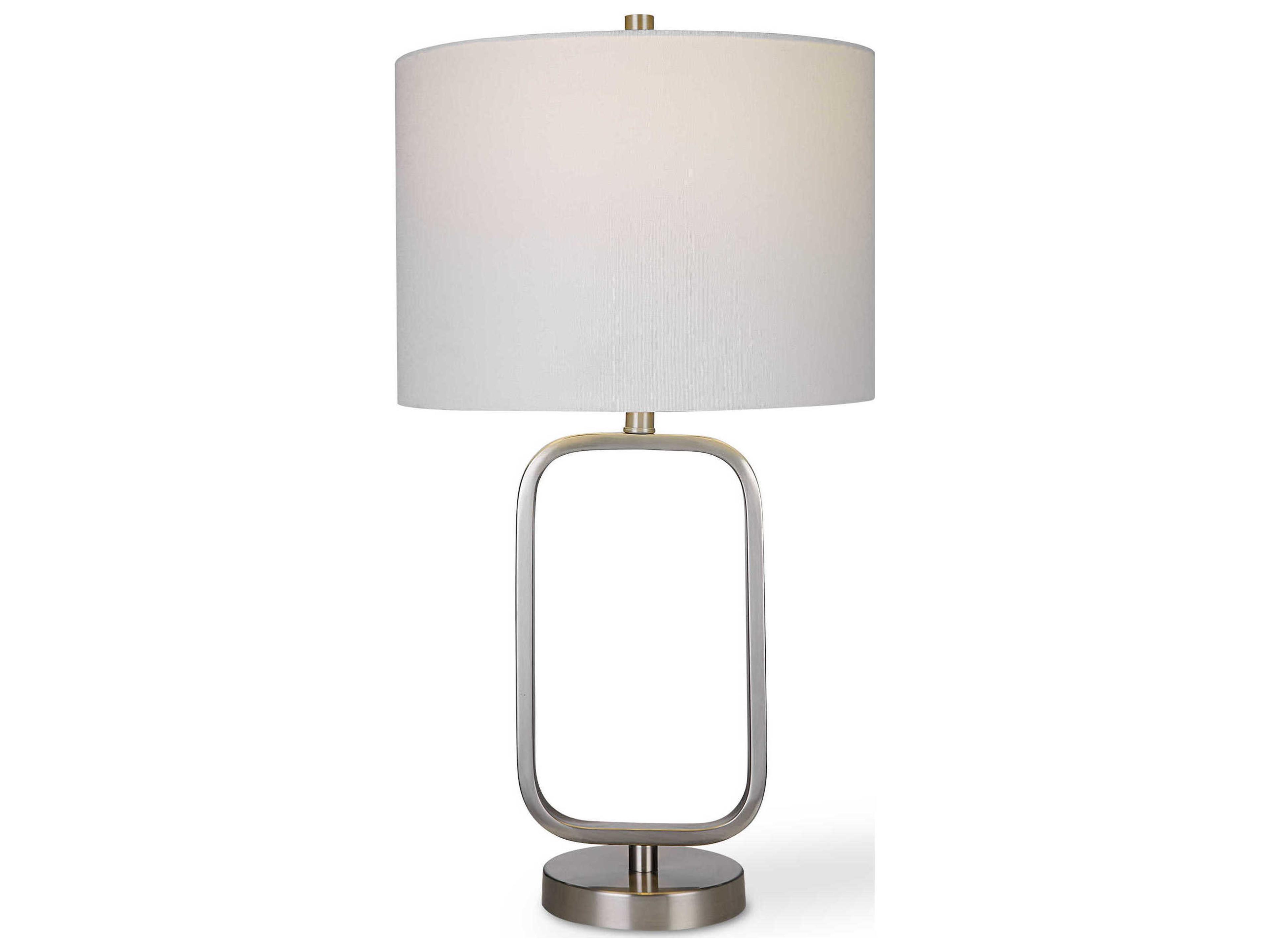 Luxecor Illumination Brushed Nickel Round Hardback Buffet Lamp