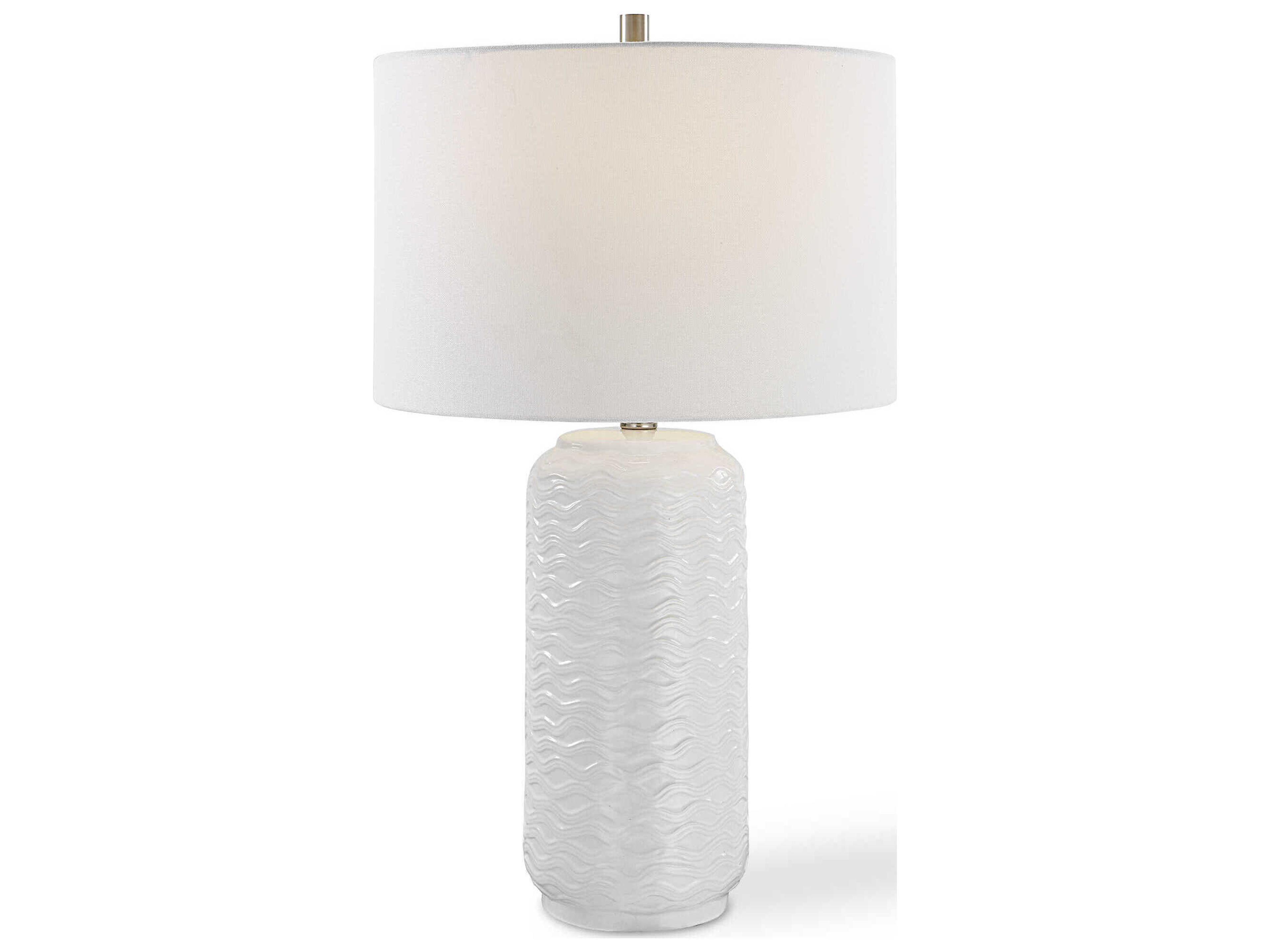 Luxecor Illumination White Round Hardback Buffet Lamp