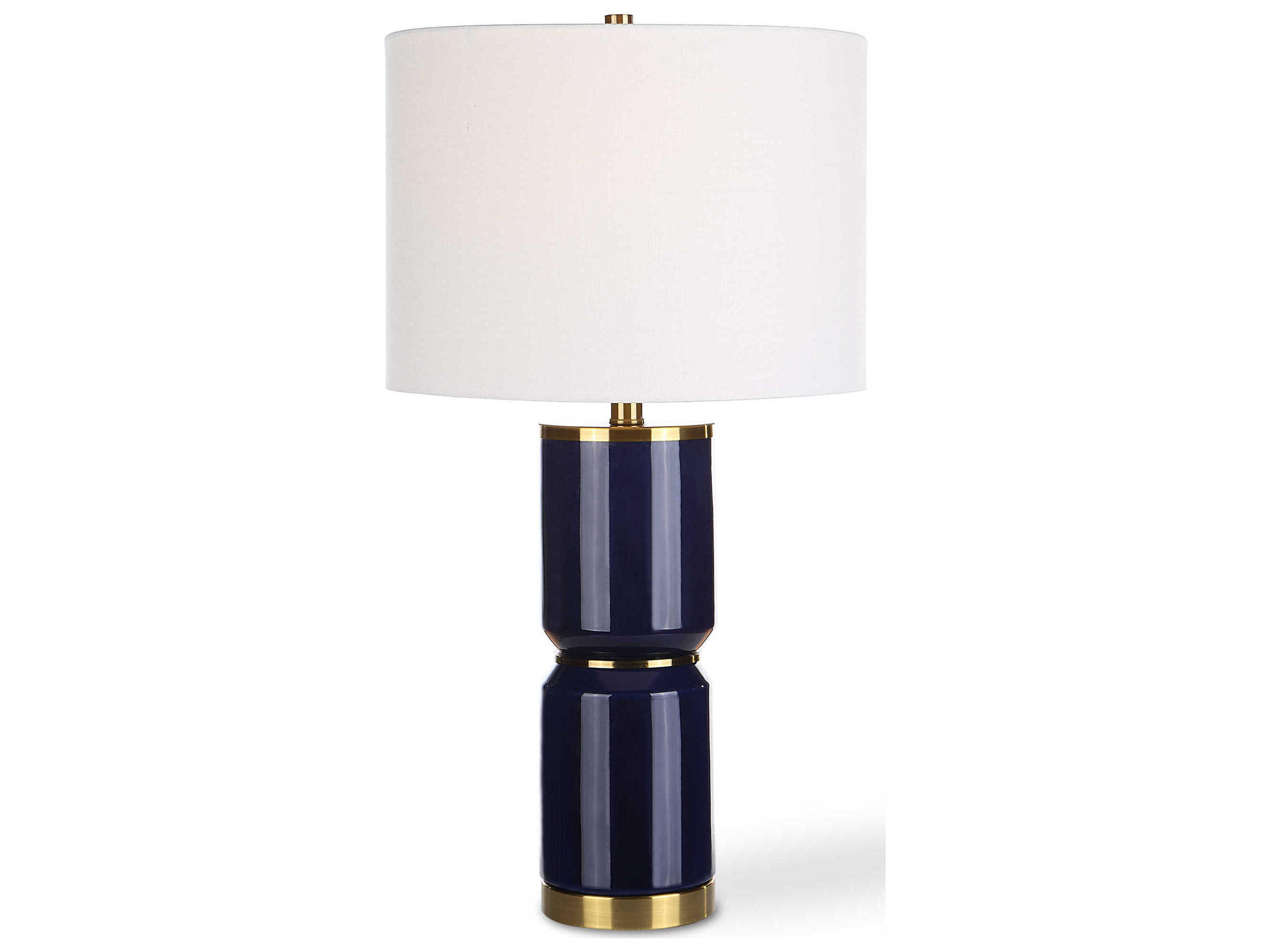 Luxecor Illumination Royal Blue Drum Hardback Buffet Lamp