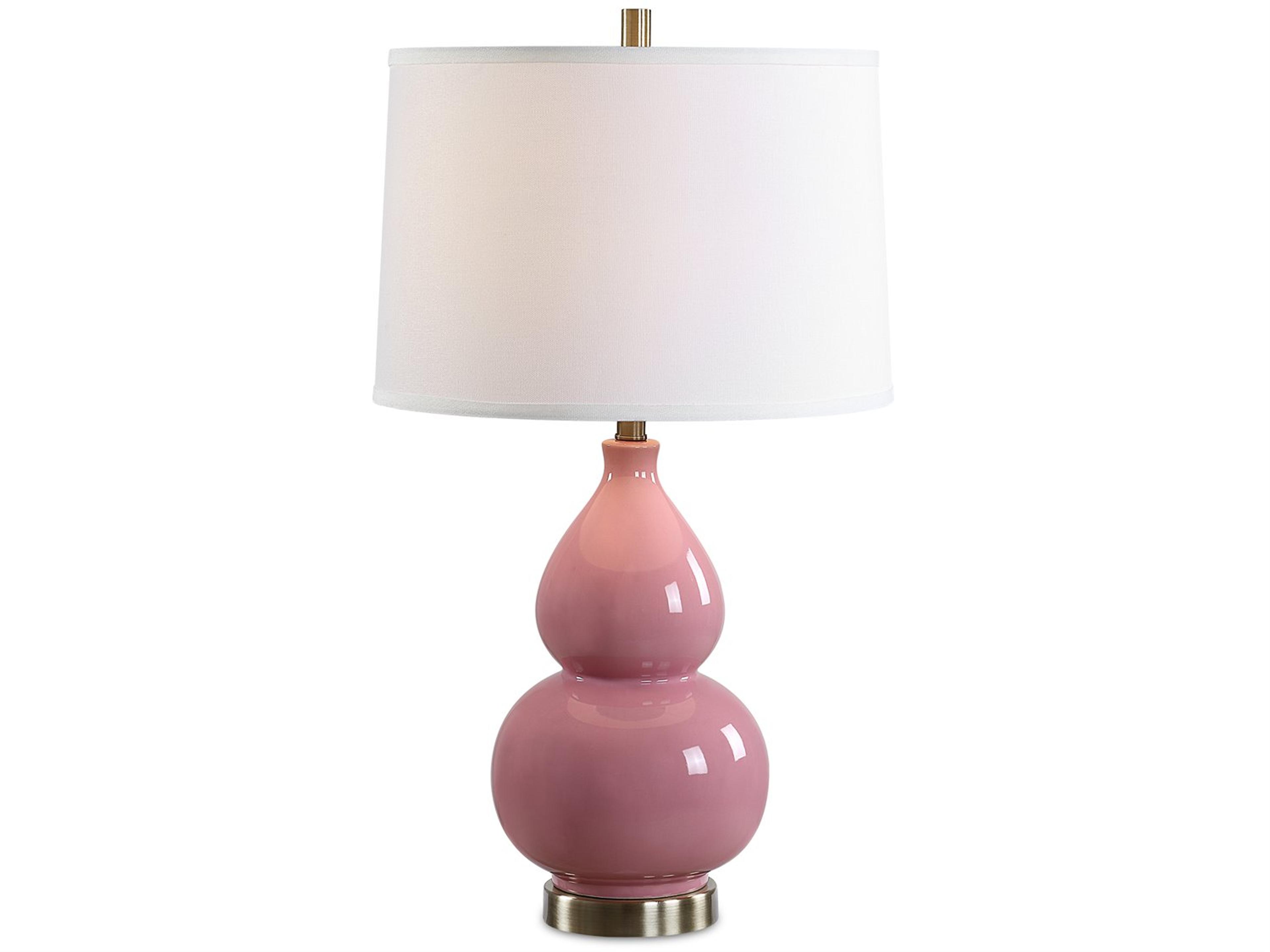 Luxecor Illumination Bubblegum Pink Round Hardback Buffet Lamp