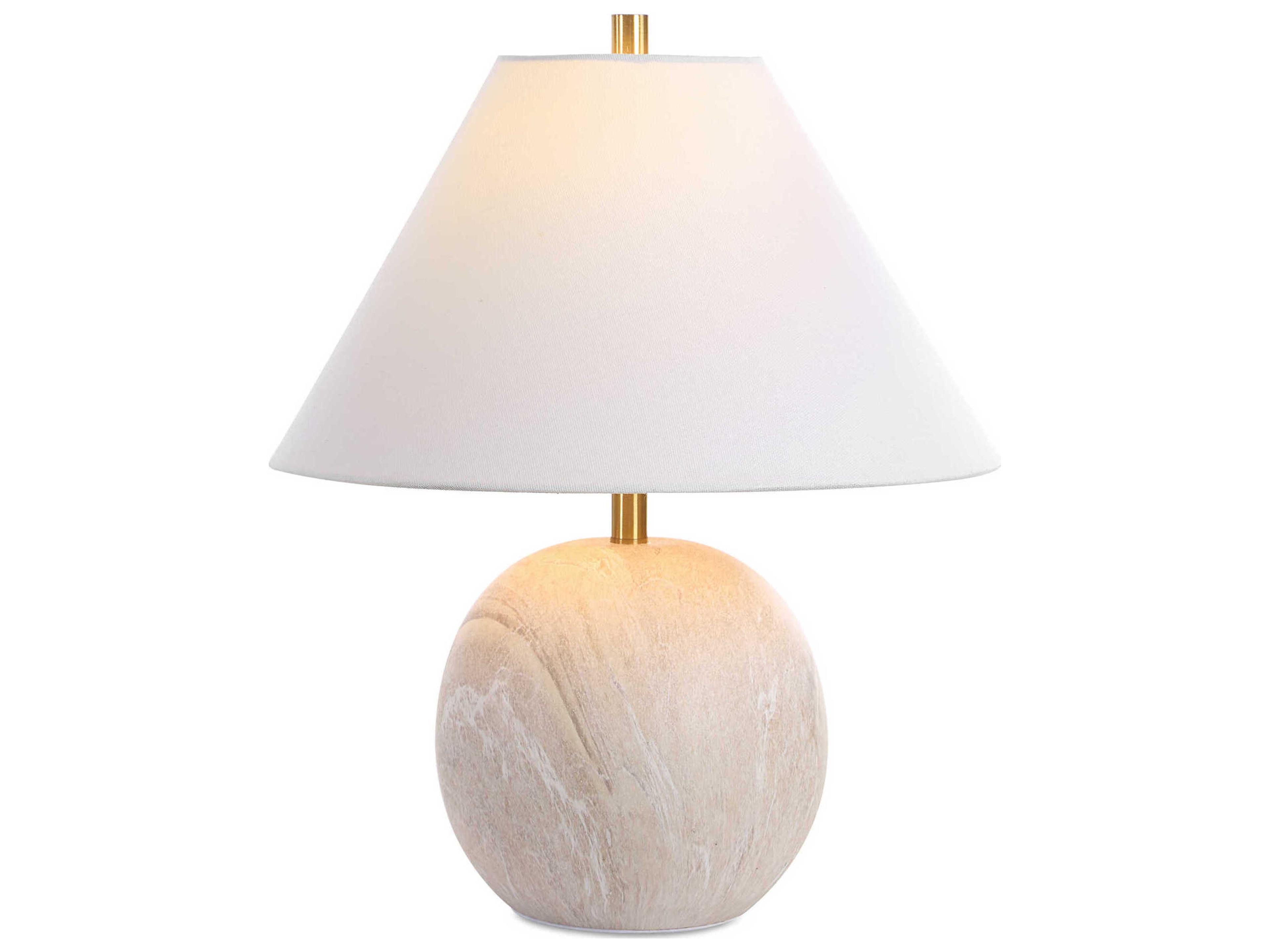 Luxecor Illumination White Gold Coolie Hardback Shade Table Lamp