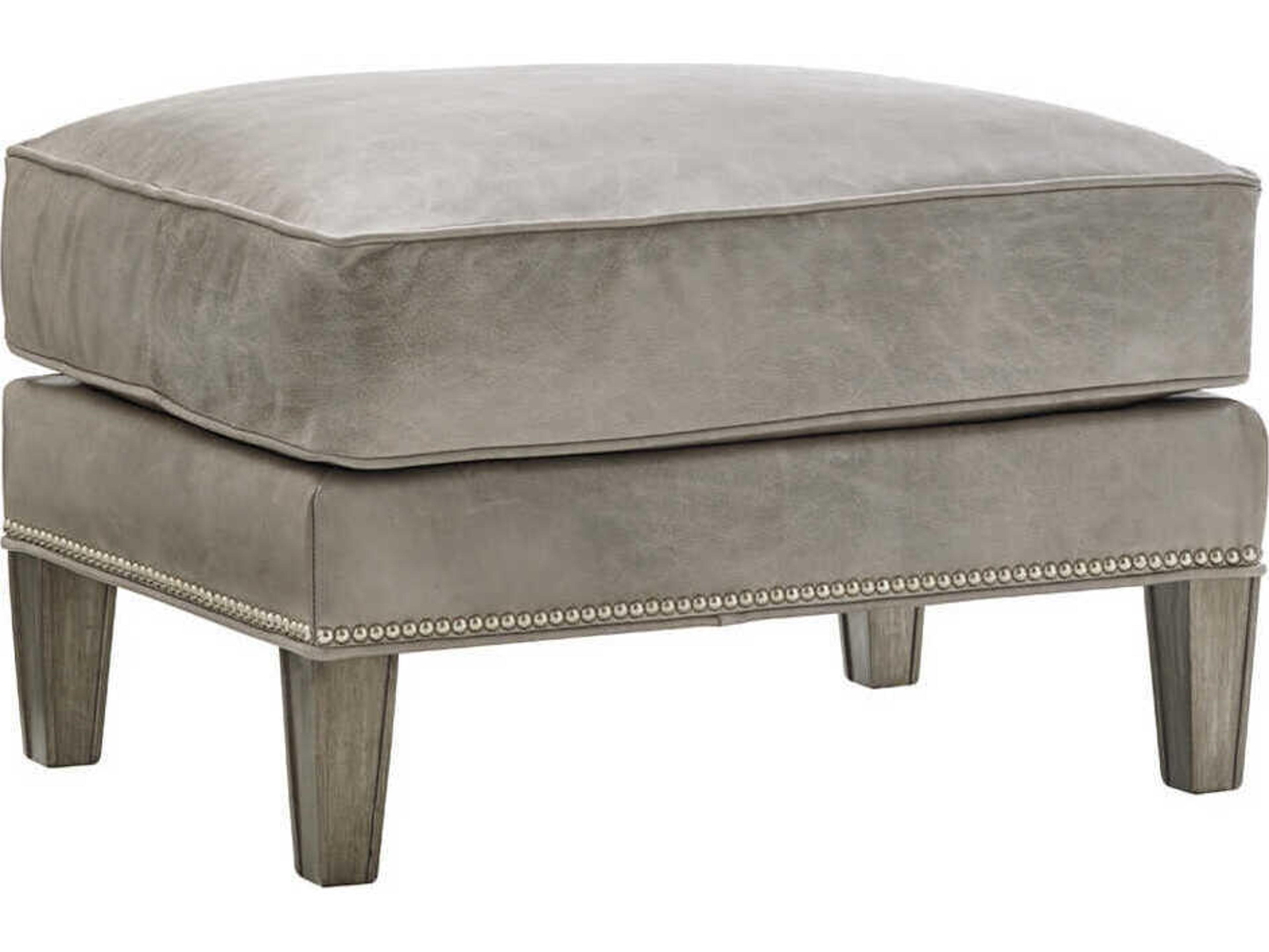 Lexington Kensington Place Misty Leather Ottoman