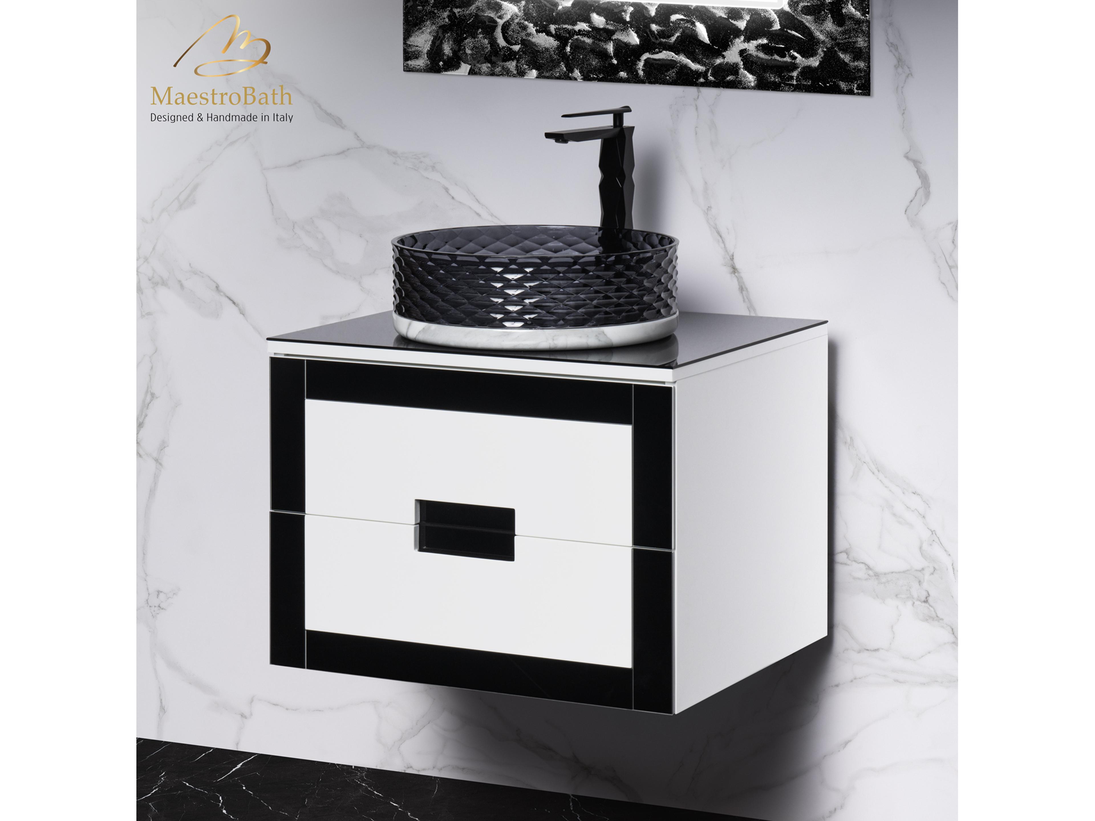 Eleganza Luxury Bathroom Vanity  Black And White  24