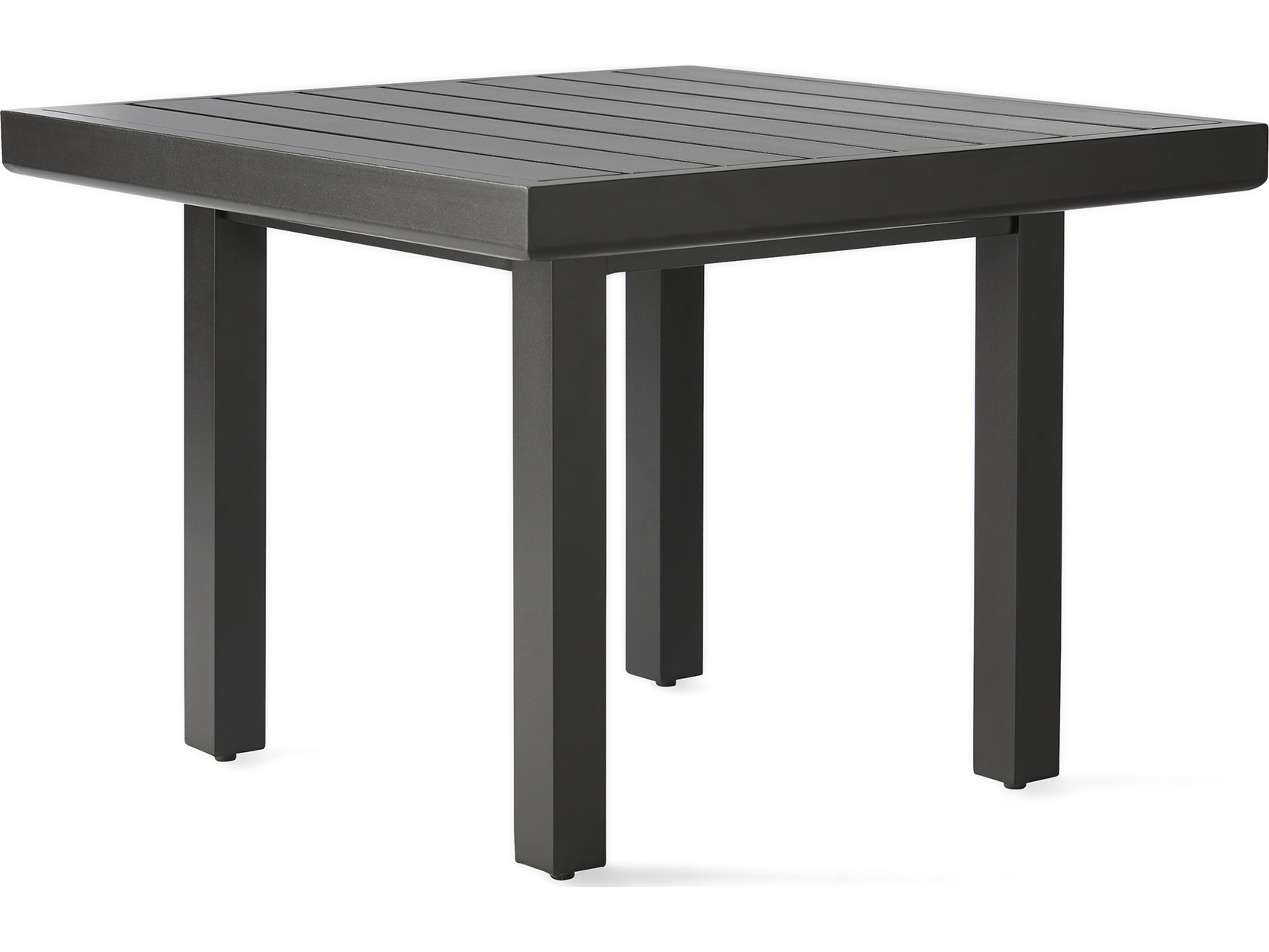 Mallin Trinidad Square Slatted Top Outdoor Patio End Table