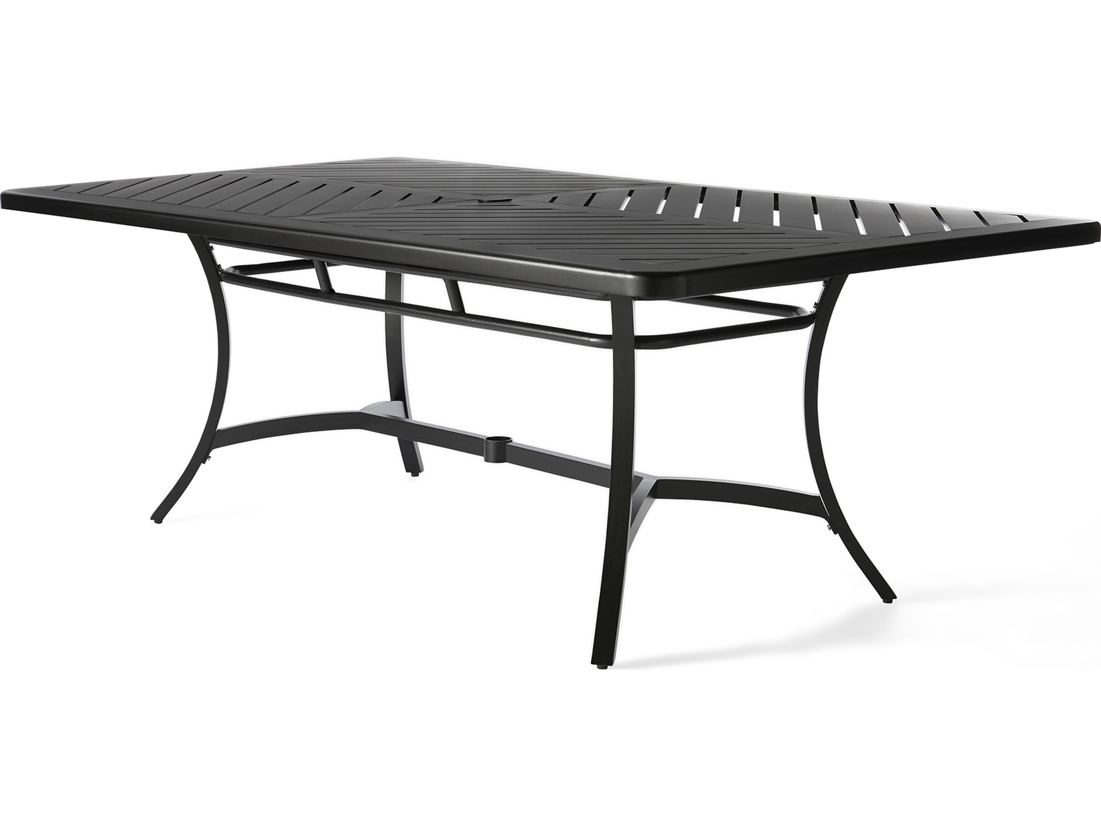 Mallin Fulton Rectangular Outdoor Dining Table with Umbrella Hole