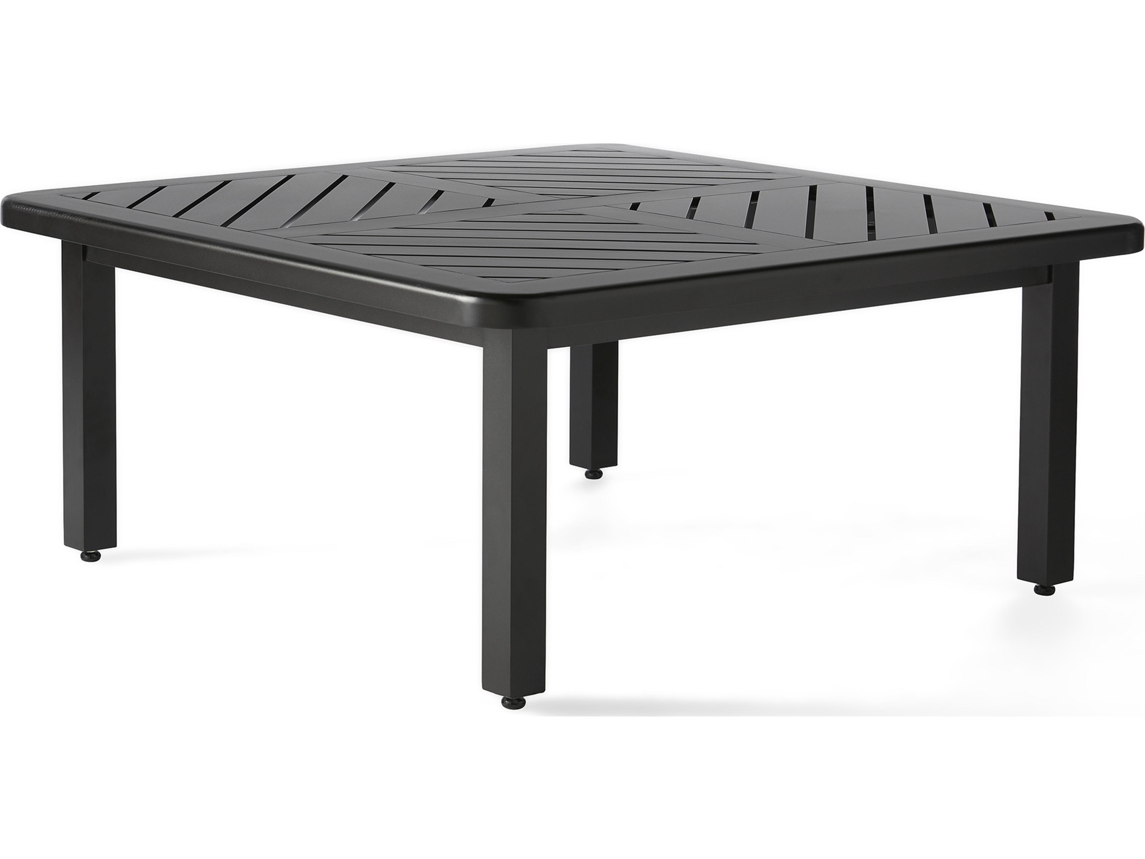 Mallin Trinidad Aluminum Square F-Slatted Top Outdoor Coffee Table