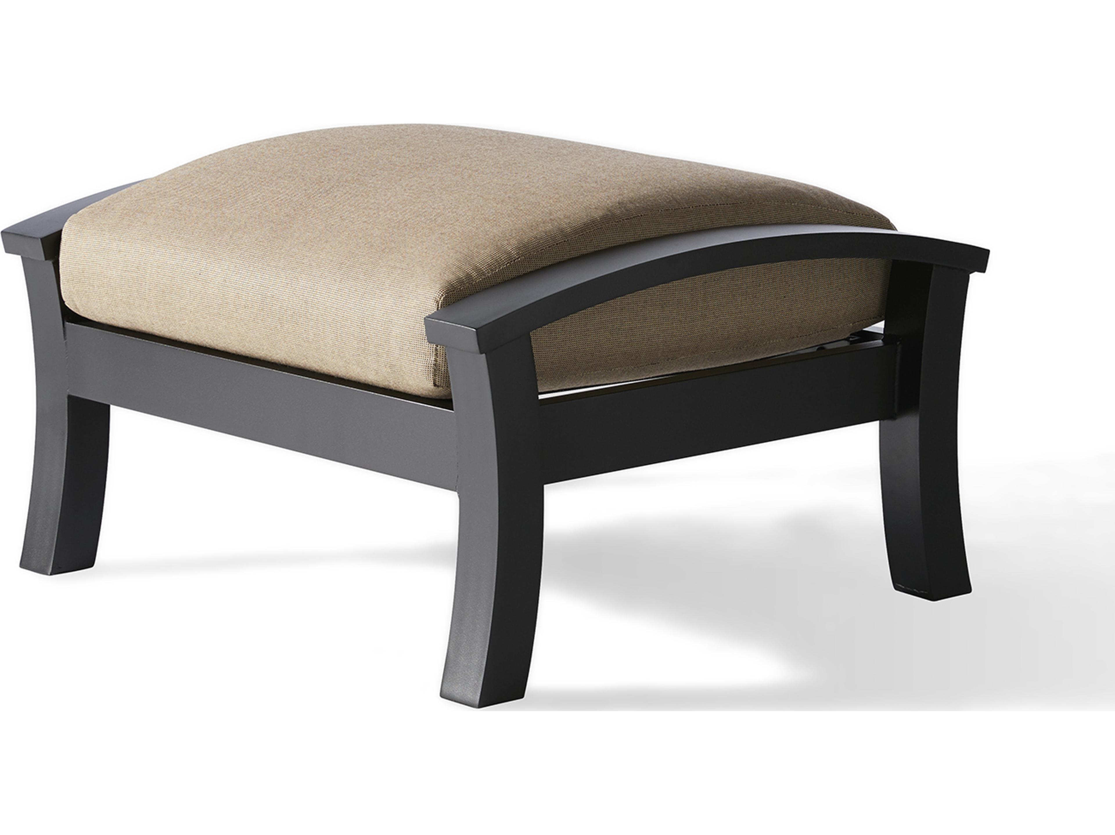 Mallin Eclipse Cast Aluminum Cushion Outdoor Patio Ottoman