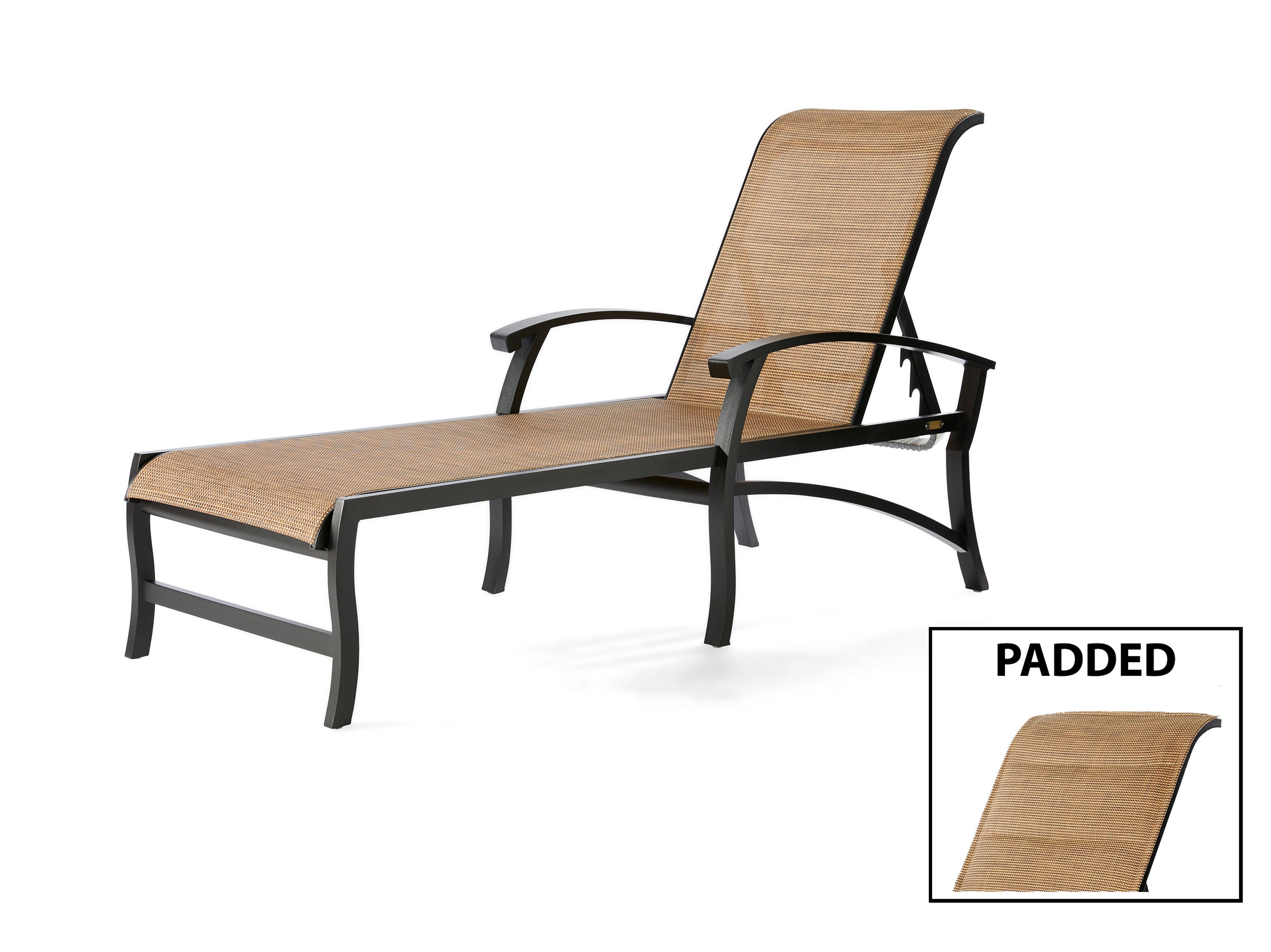 Mallin Georgetown Padded Sling Aluminum Patio Chaise Lounge