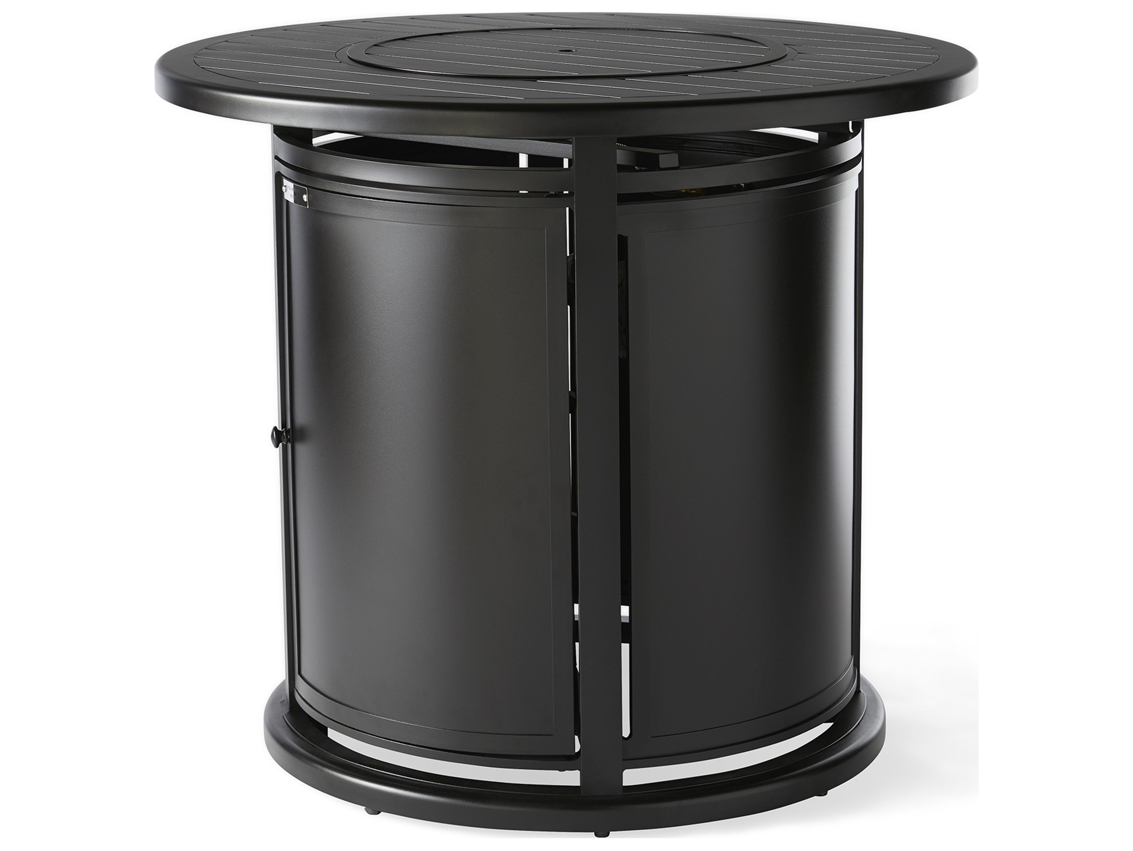Mallin Pasa Robles Patio Fire Pit Tables F-top Aluminum Round Patio Fire Pit Table