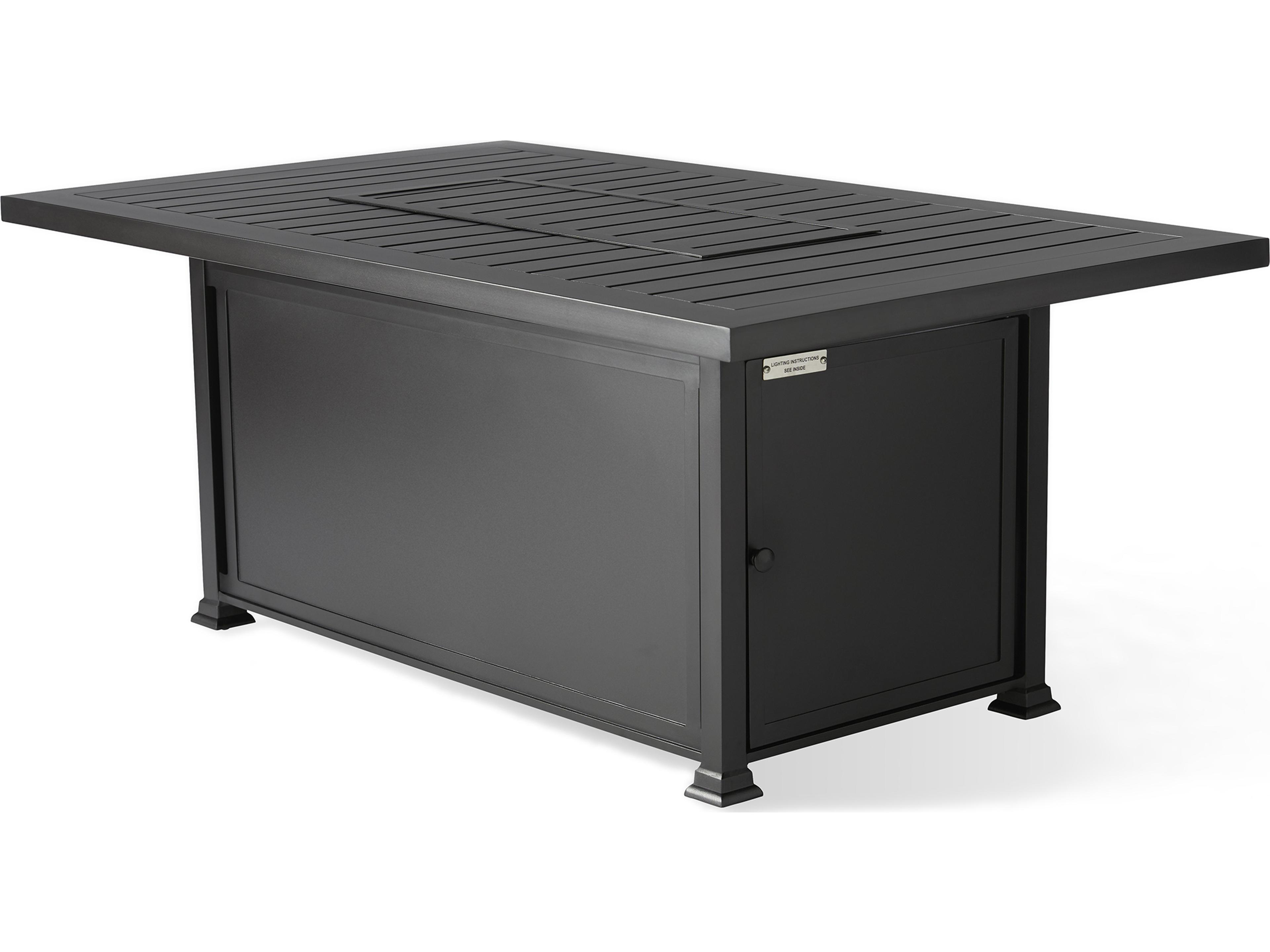 Mallin Pasa Robles Outdoor Fire Pit Tables N-top Aluminum Rectangular Outdoor Fire Pit Table