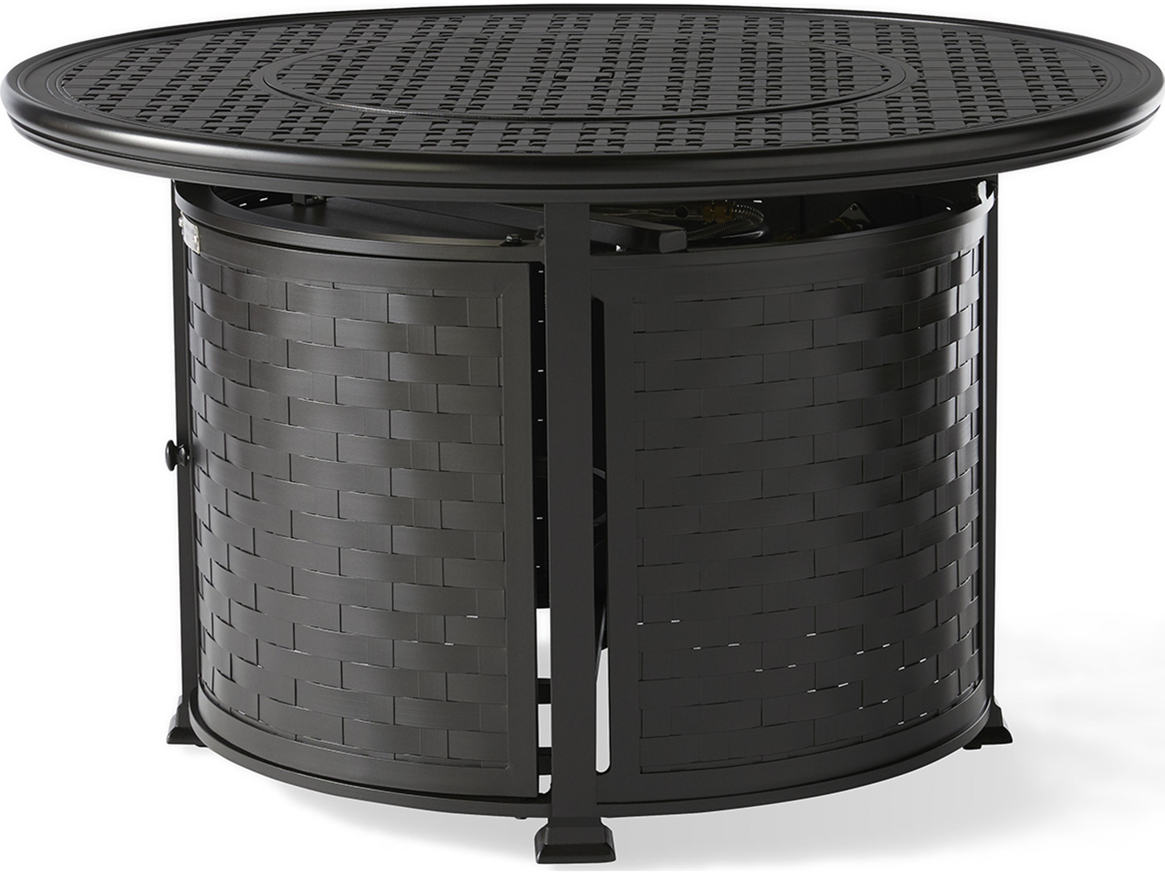 Mallin Cambria Outdoor Patio Fire Pit Tables 9000 Series Aluminum Round Outdoor Patio Fire Pit Table