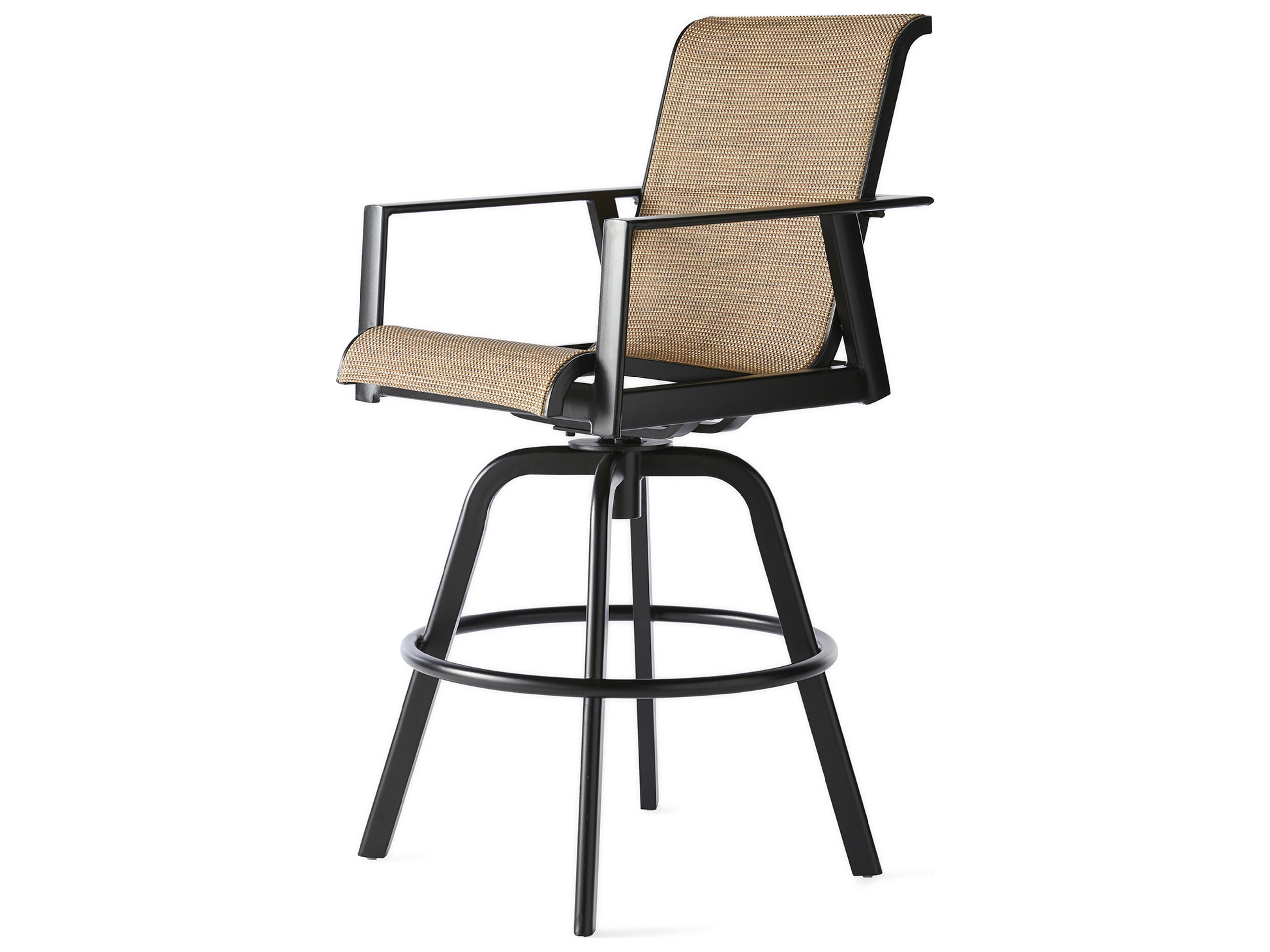 Mallin M Series Sling Aluminum Swivel Outdoor Patio Bar Stool