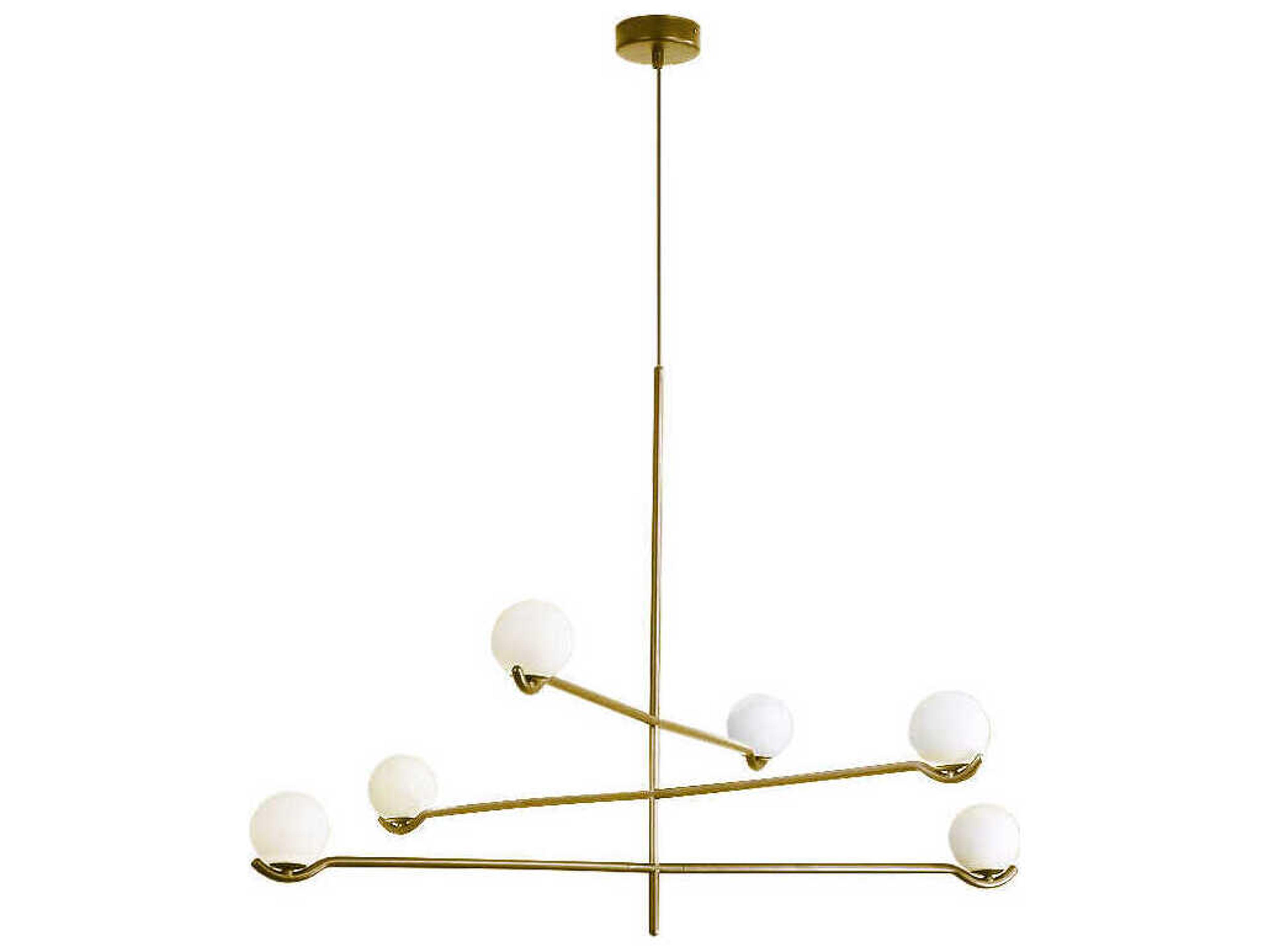 Mobital Nebula 6-Light Brass Geometric Chandelier