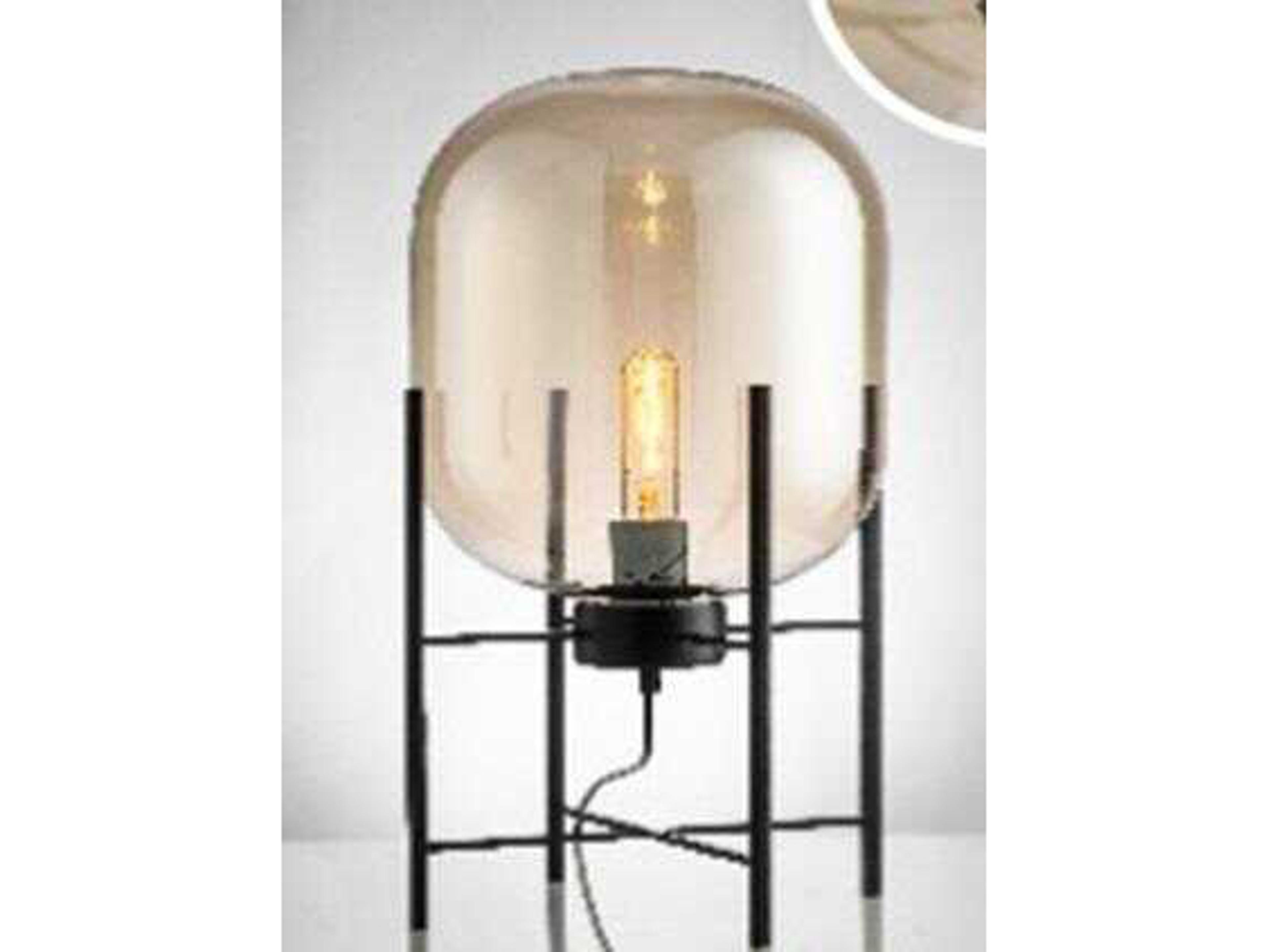 Mobital Montgolfier Amber Glass Black Table Lamp