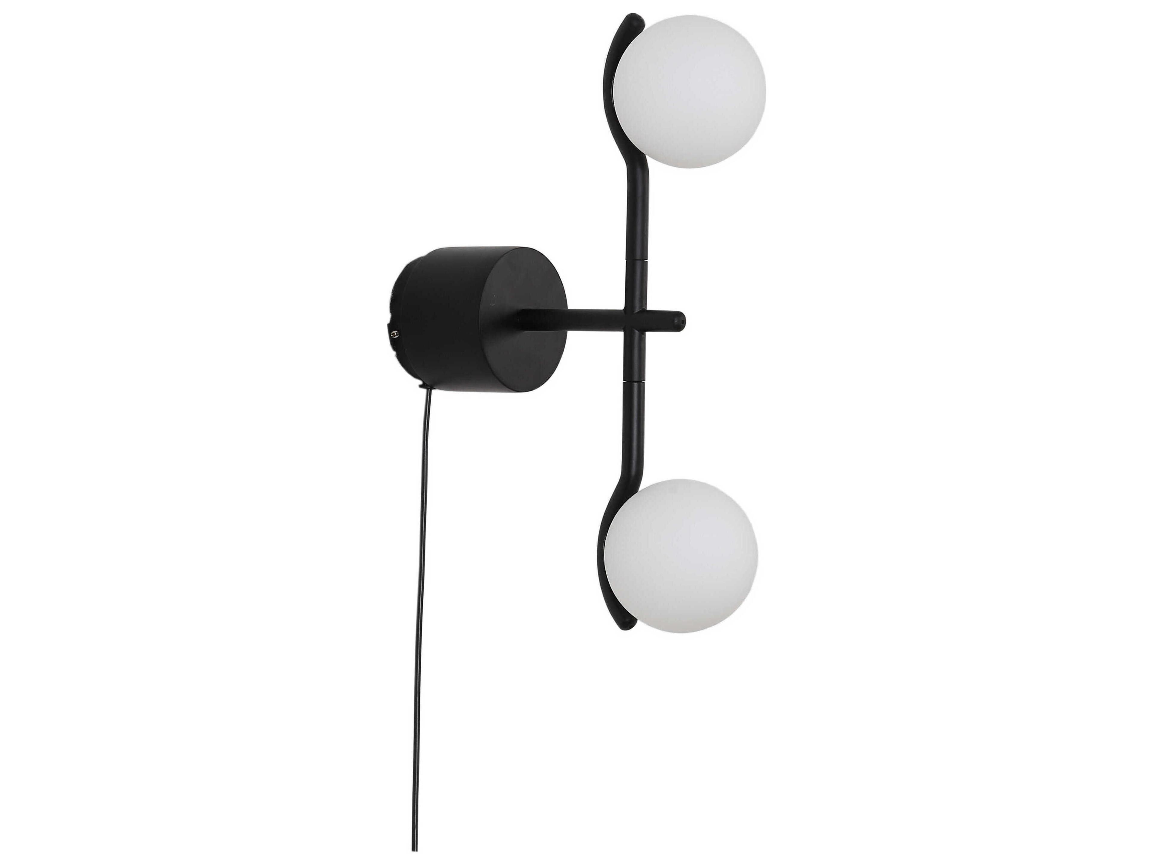 Mobital Pluto 2-Light Matte Black Wall Sconce