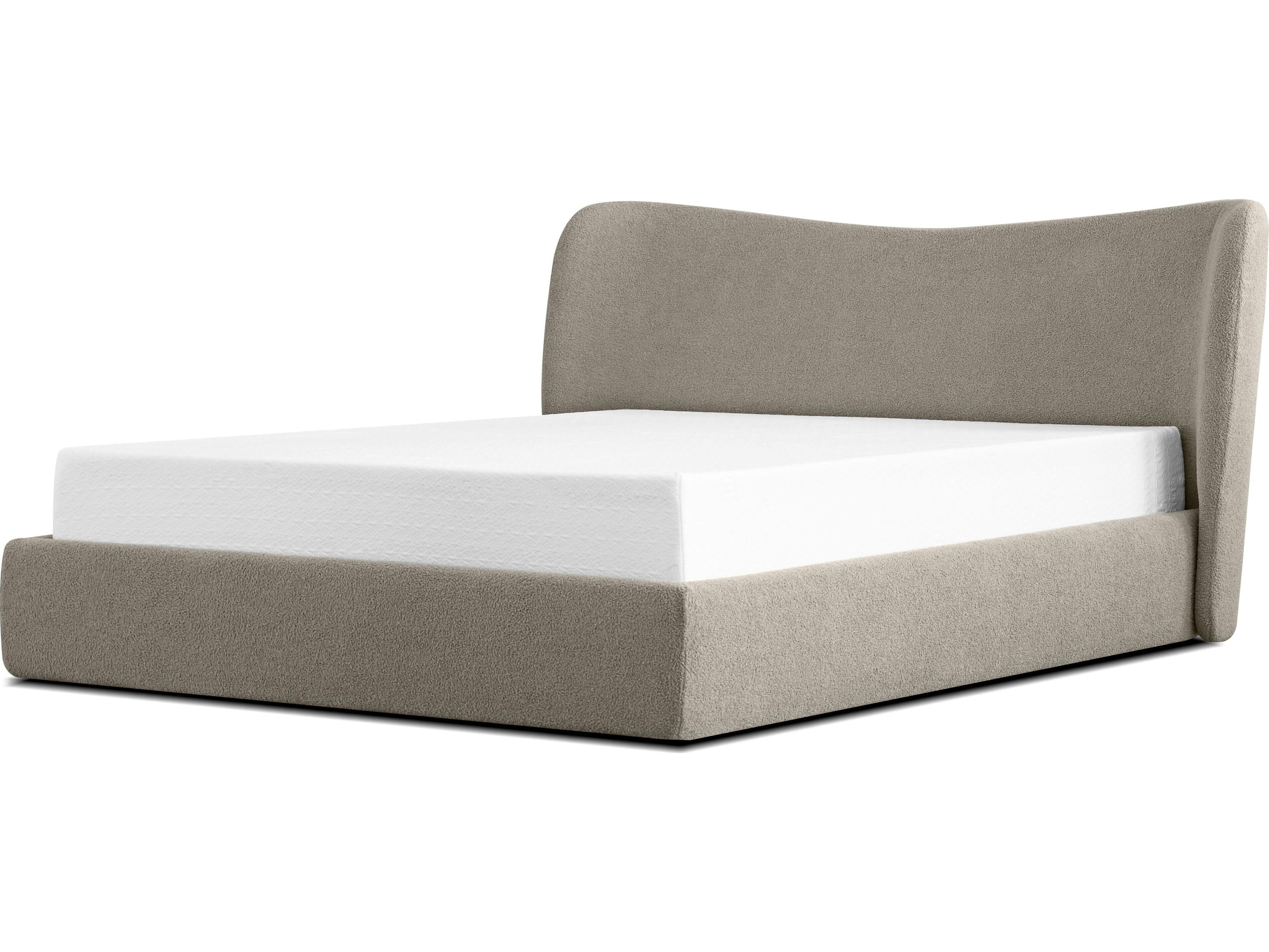 Mobital Harlow Gray Plywood Upholstered Queen Platform Bed