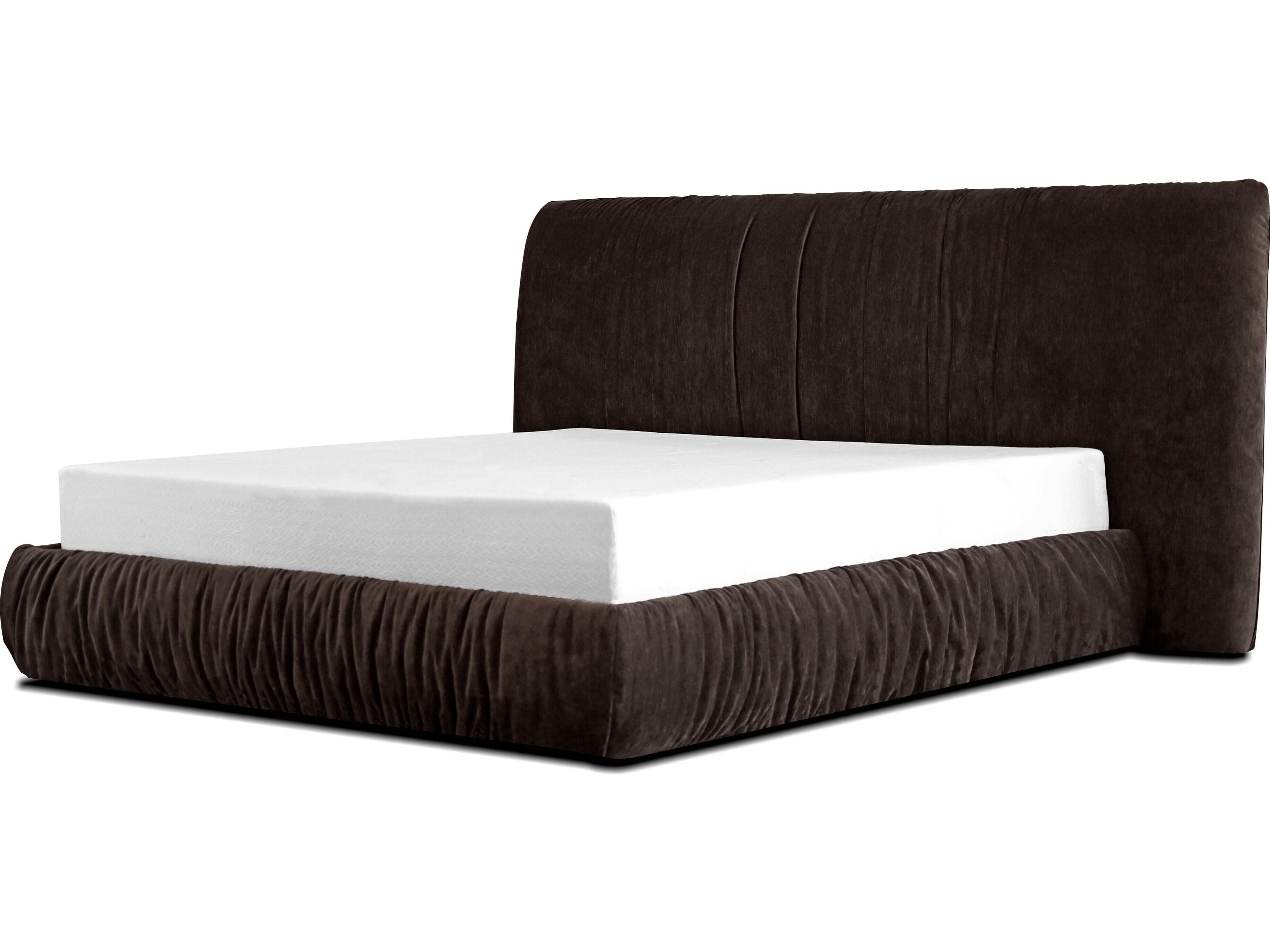 Mobital Shar Pei Brown Pine Wood Upholstered Queen Platform Bed