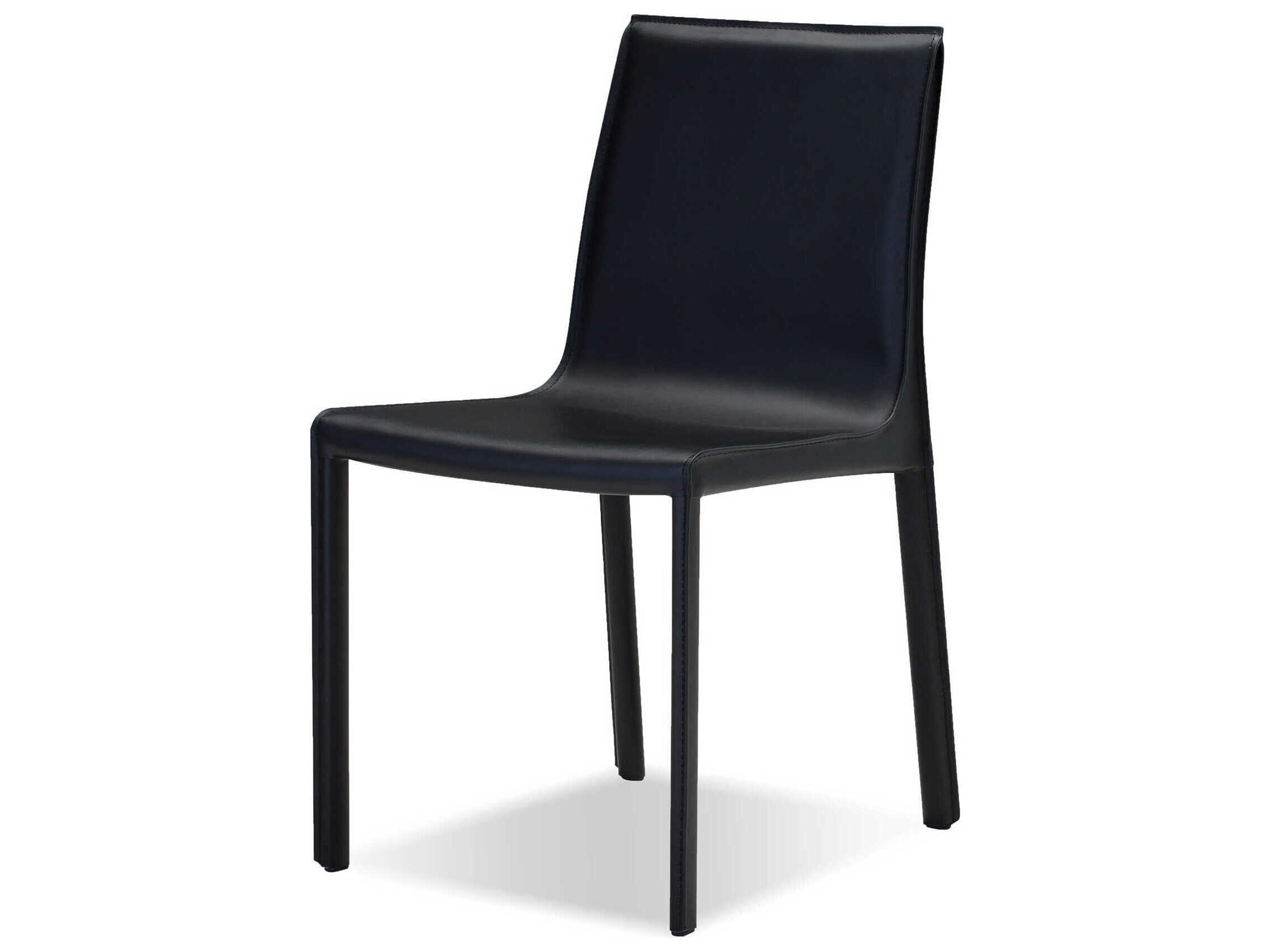 Mobital Fleur Black Faux Leather Armless Dining Chair