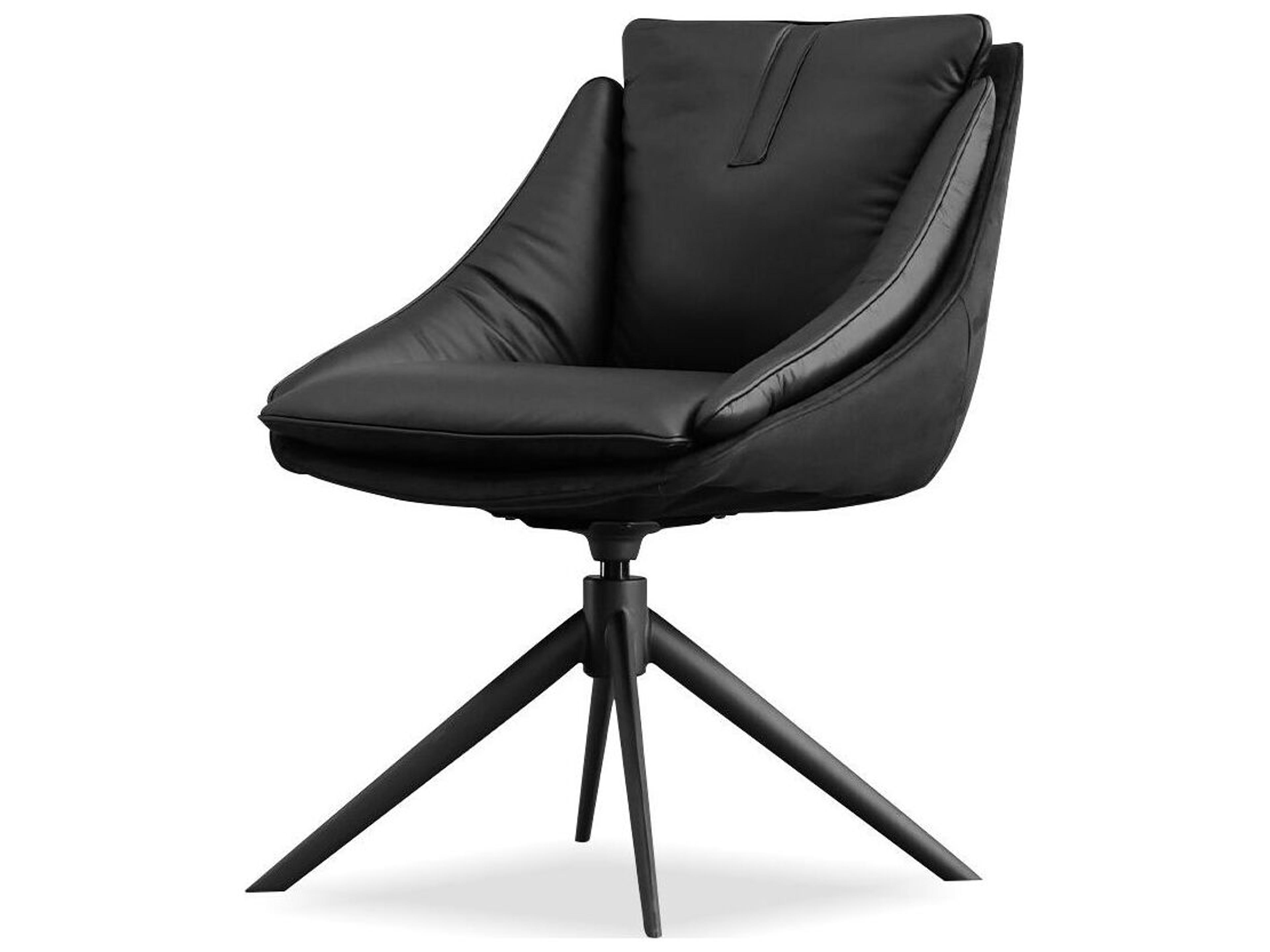 Mobital Huracan Black Faux Leather Armless Dining Chair