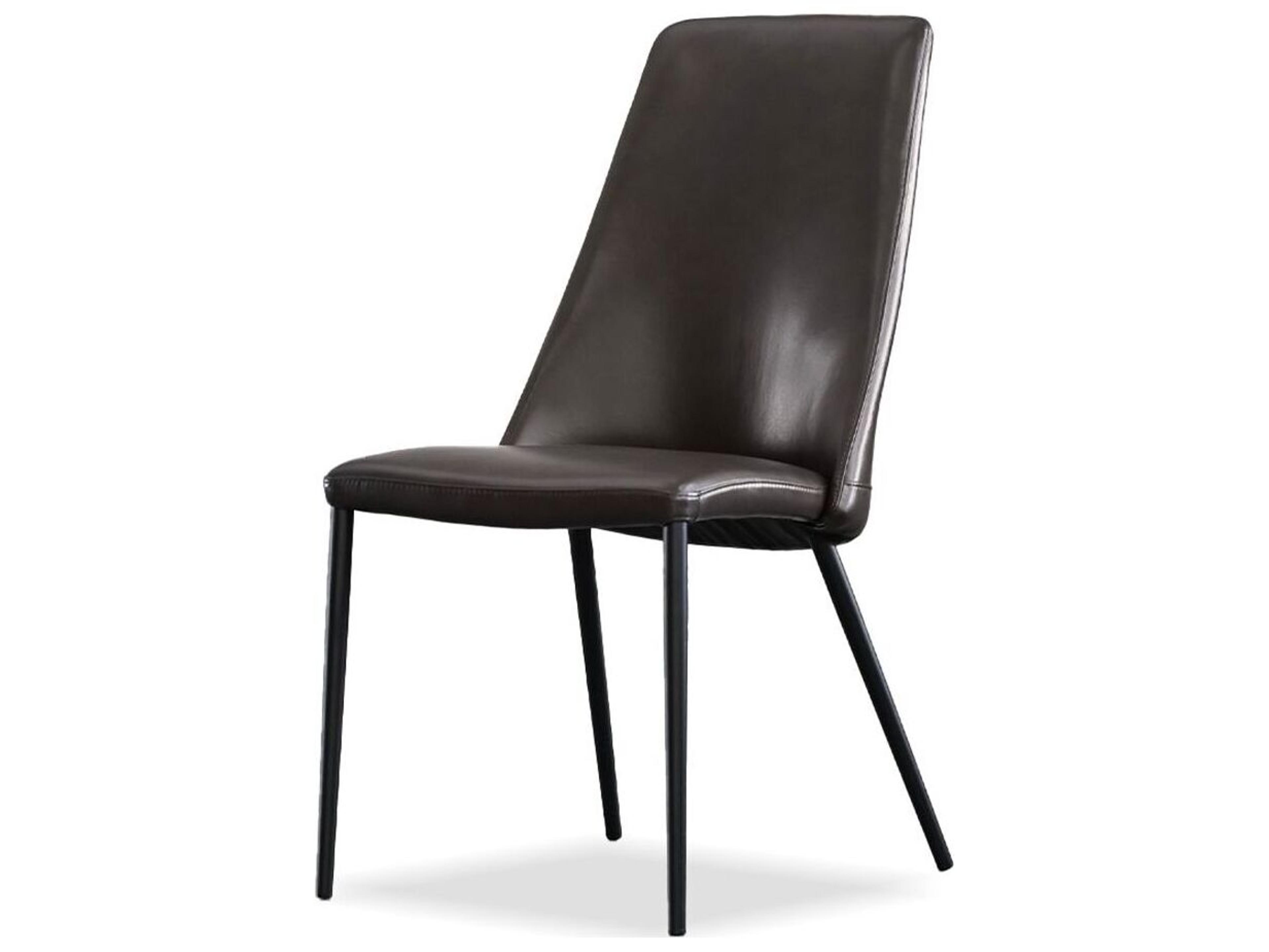 Mobital Savoir Brown Leather Armless Dining Chair
