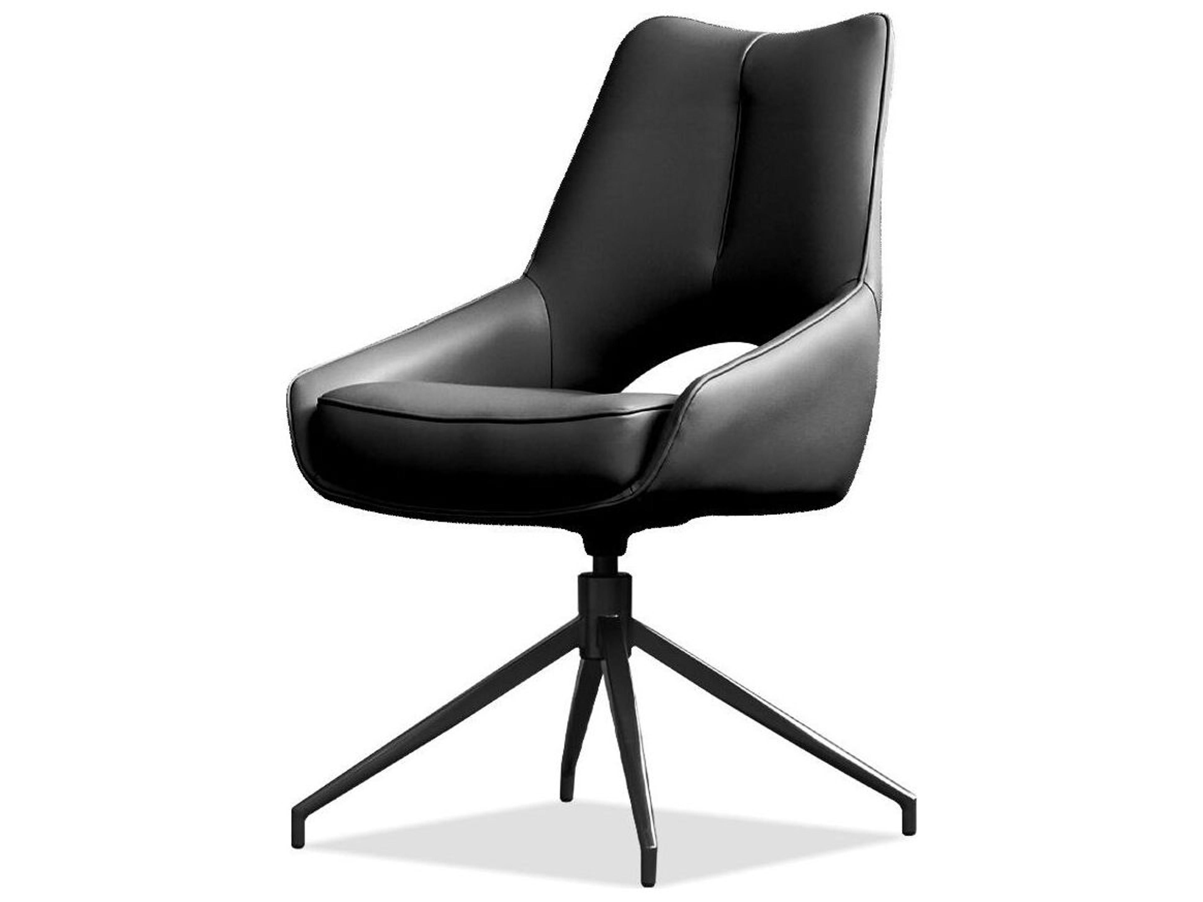 Mobital Sofia Black Faux Leather Arm Dining Chair