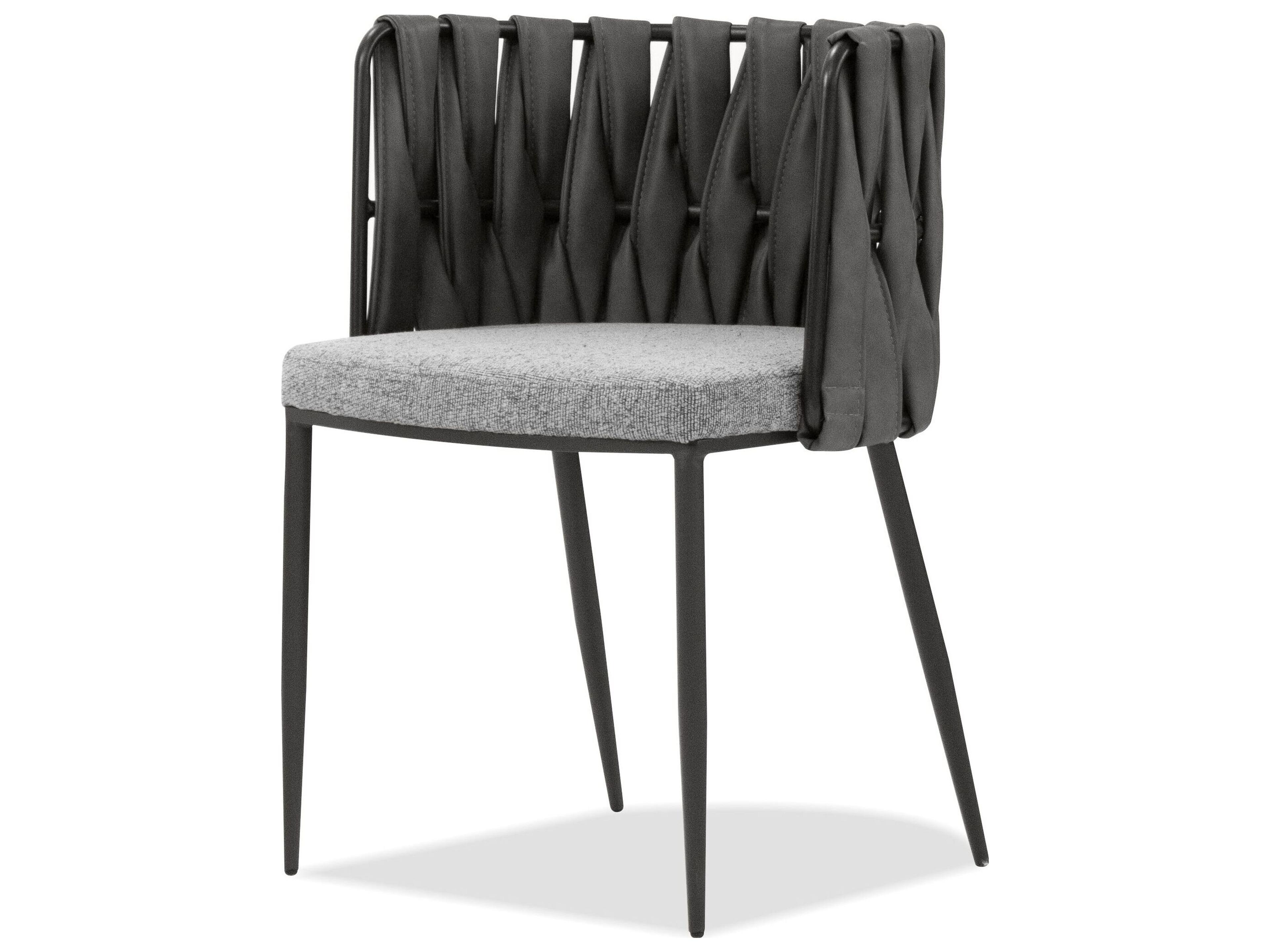 Mobital Weaver Black Faux Leather Arm Dining Chair