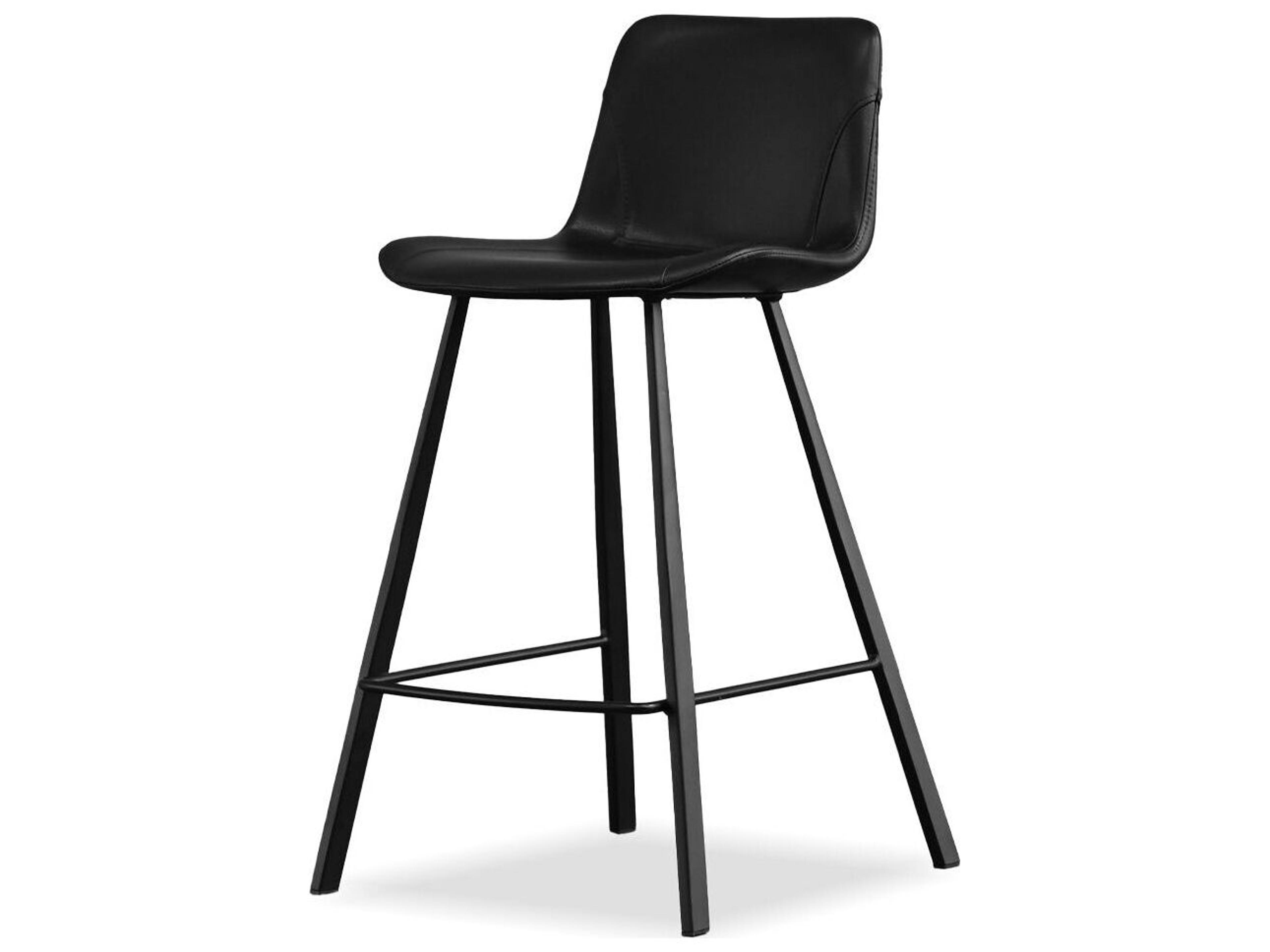 Billy Pebbled Black Leatherette Counter Stool Set of 2