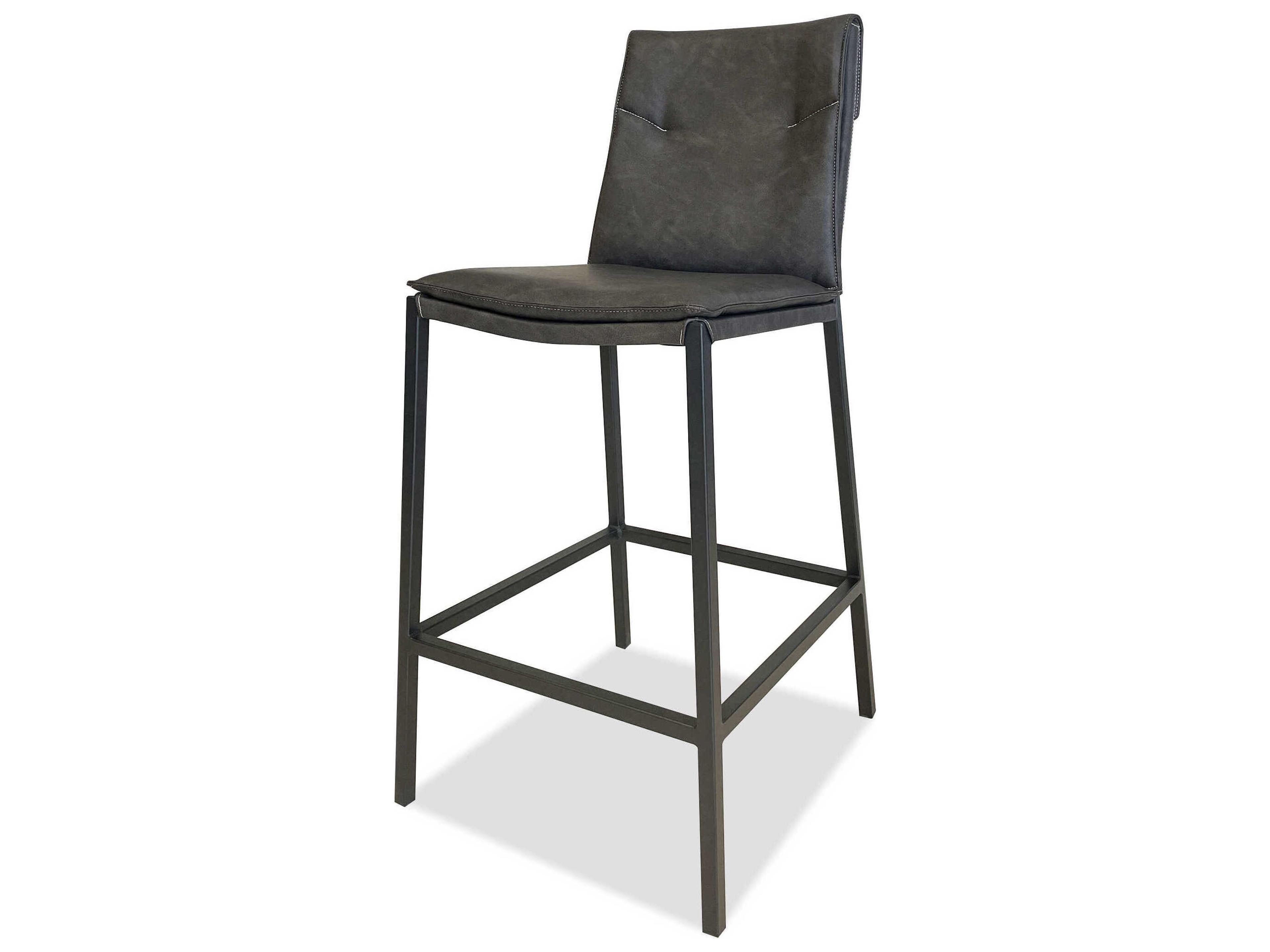 Mobital Harris Leather Grey Bar Stool