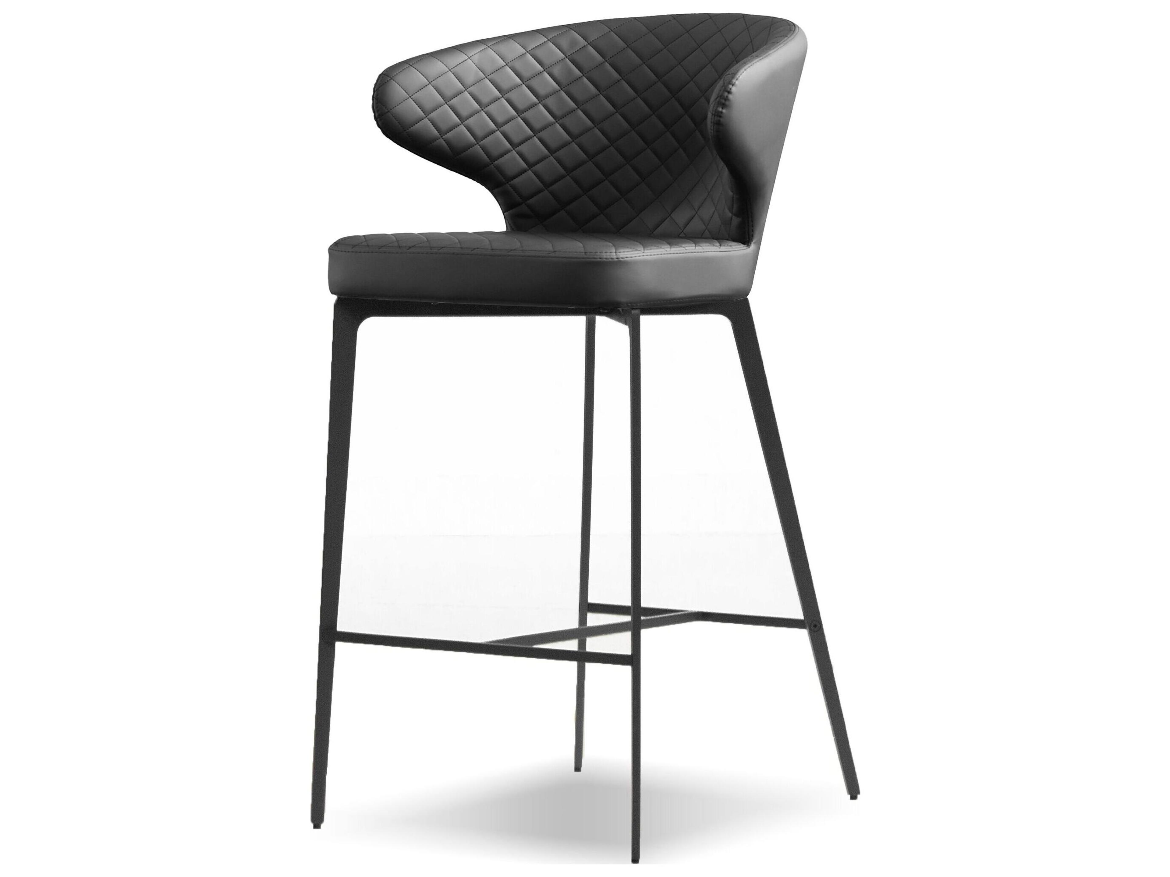 Mobital Hug Jet Black Leatherette Faux Leather Counter Stool