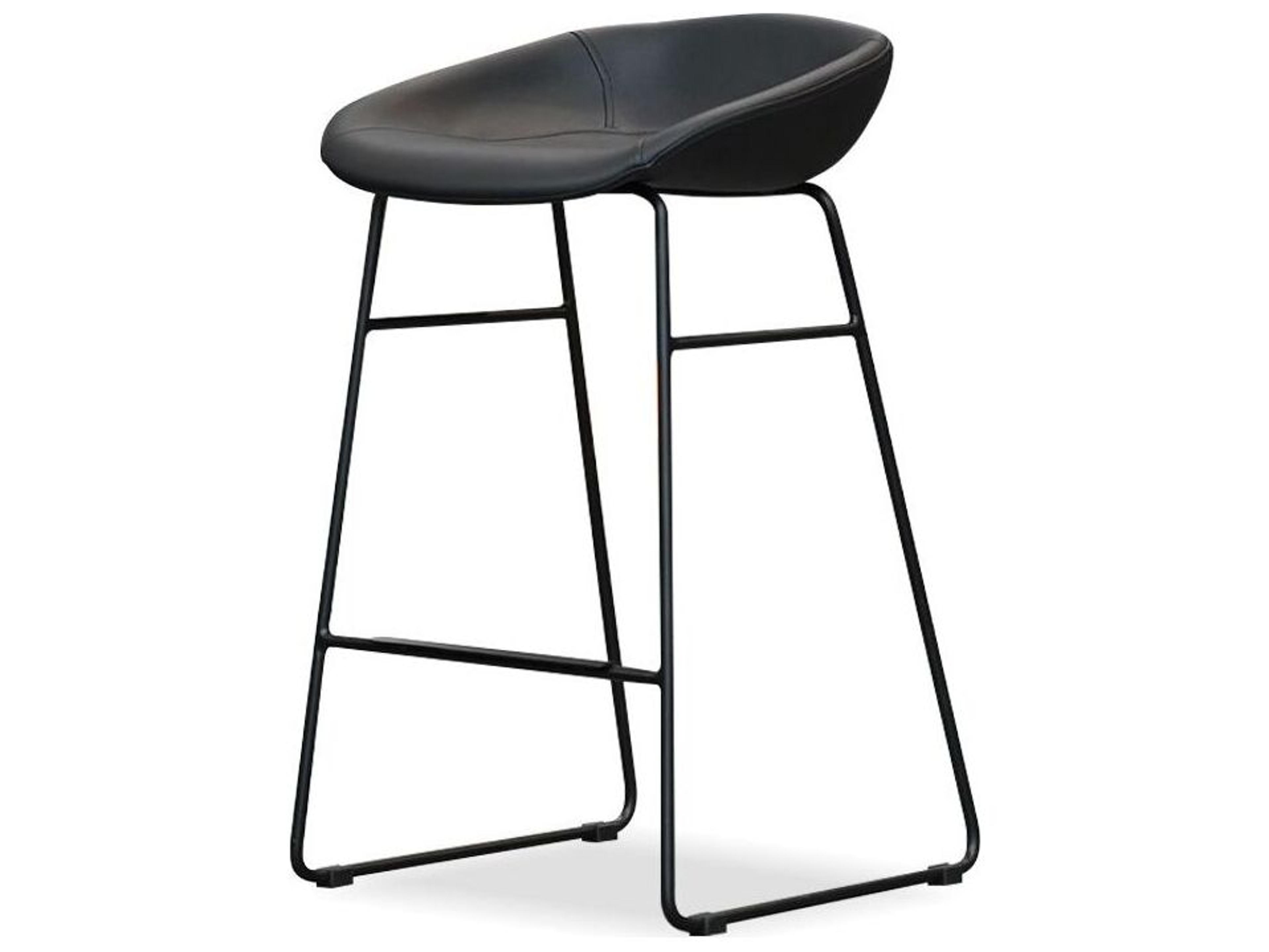 Mobital Rafa Pebbled Black Leatherette Faux Leather Counter Stool Set of 2
