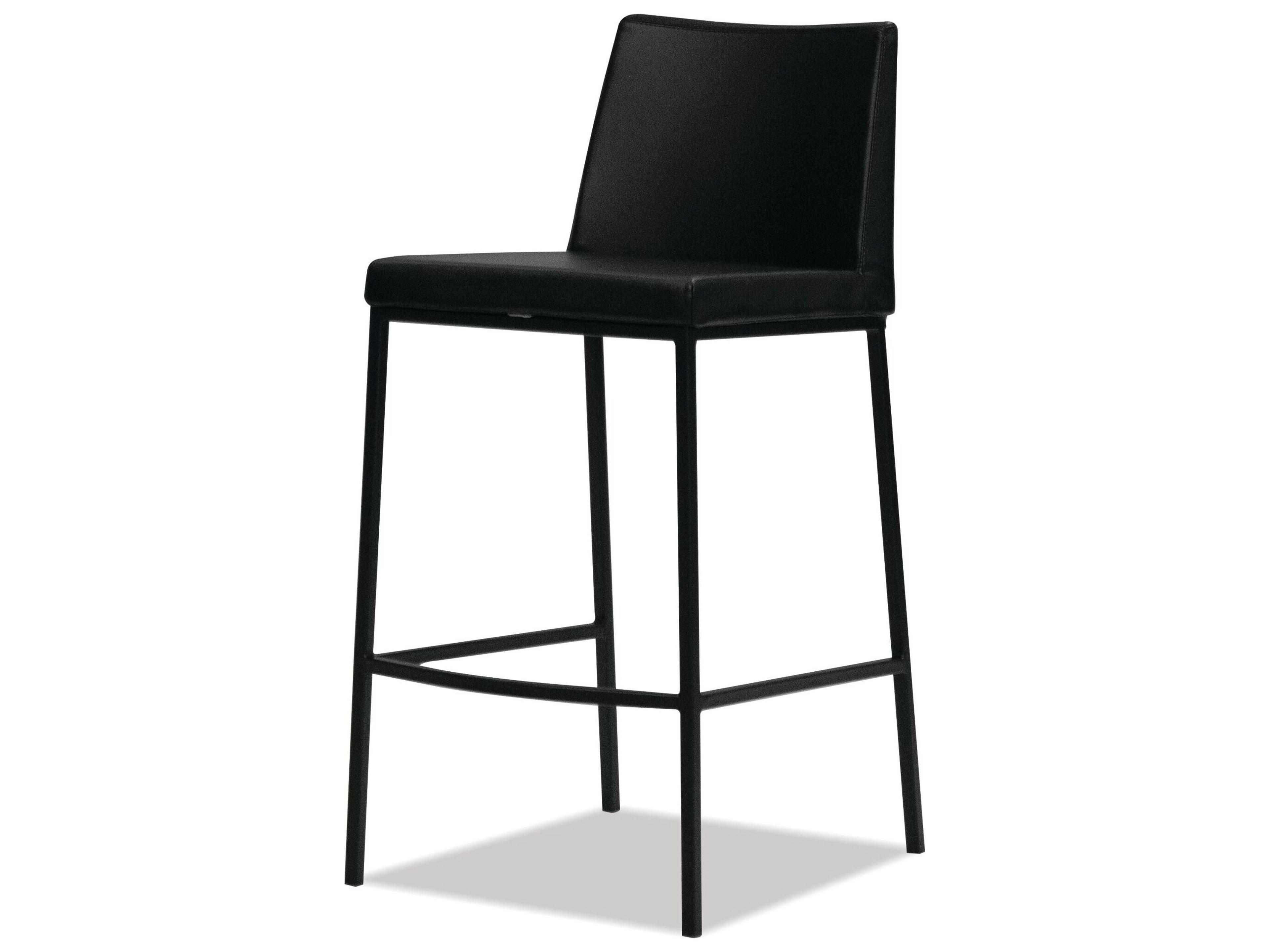 Mobital Weston Black Leatherette Faux Leather Counter Stool Set of 2