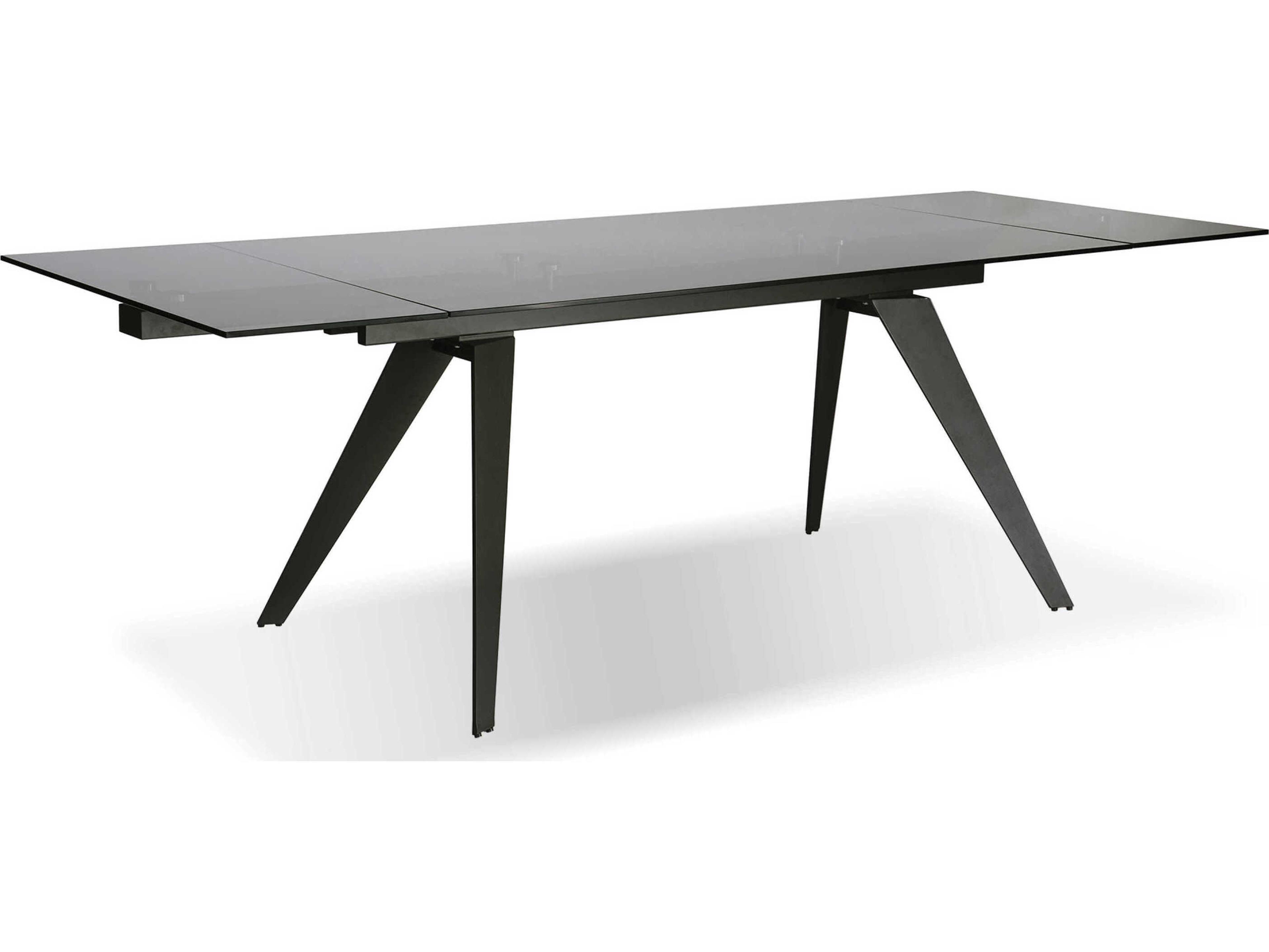 Mobital Noire Rectangular Glass Black Dining Table